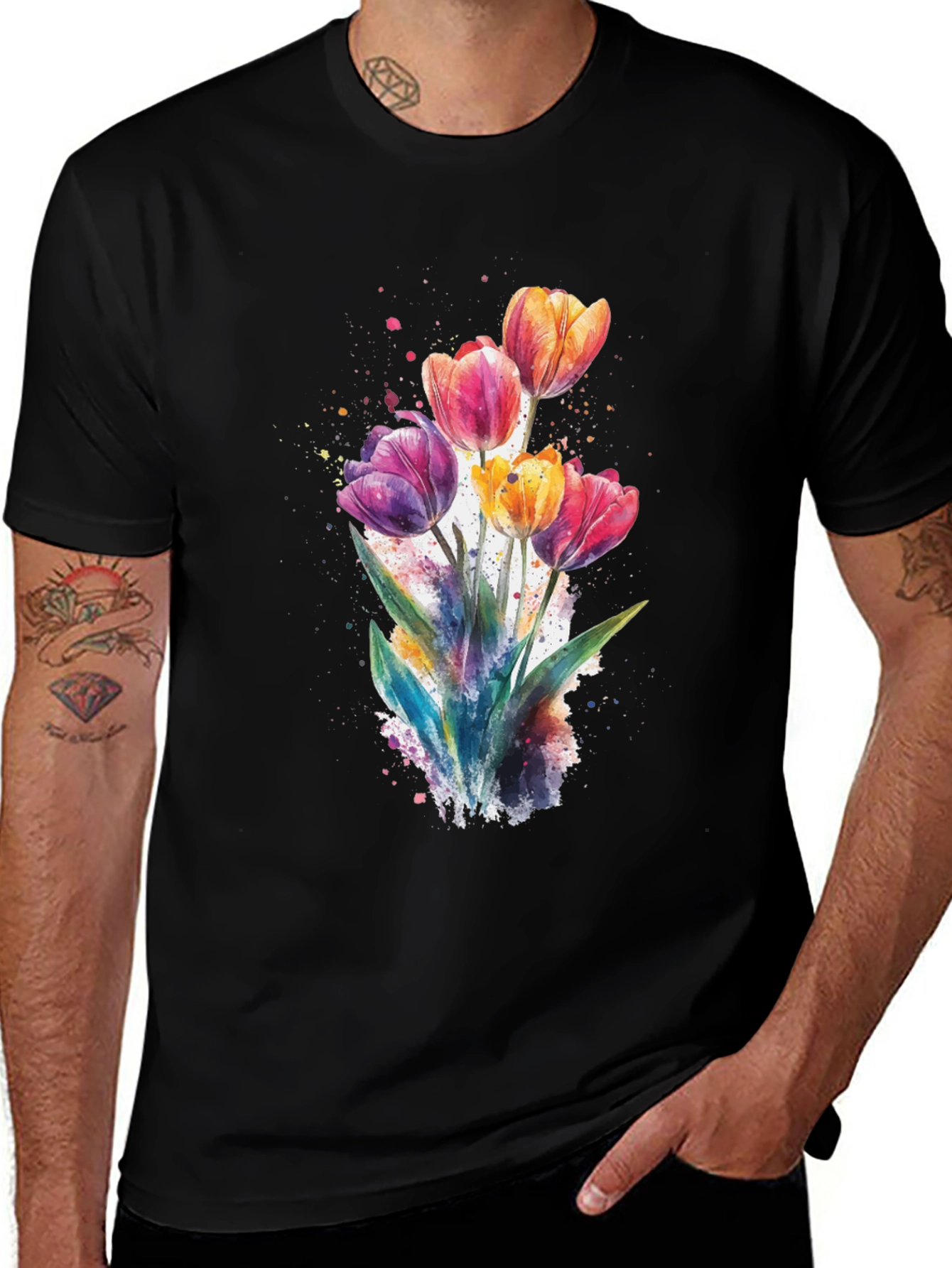 Watercolor Tulips Graphic Tee