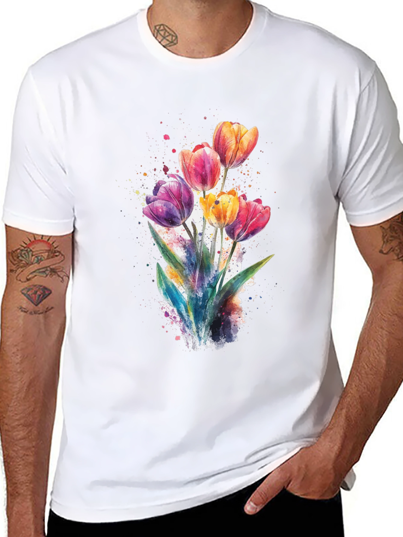 Watercolor Tulips Graphic Tee