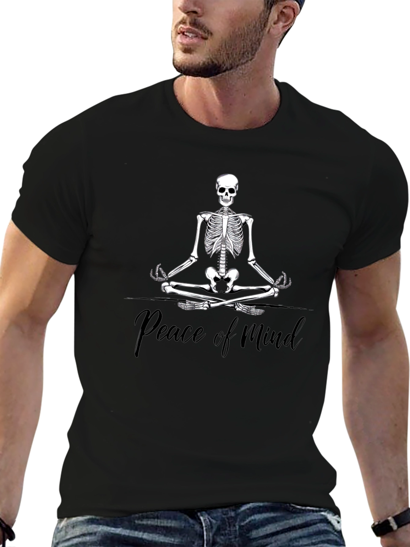 Peace of Mind Skeleton Meditation T-Shirt