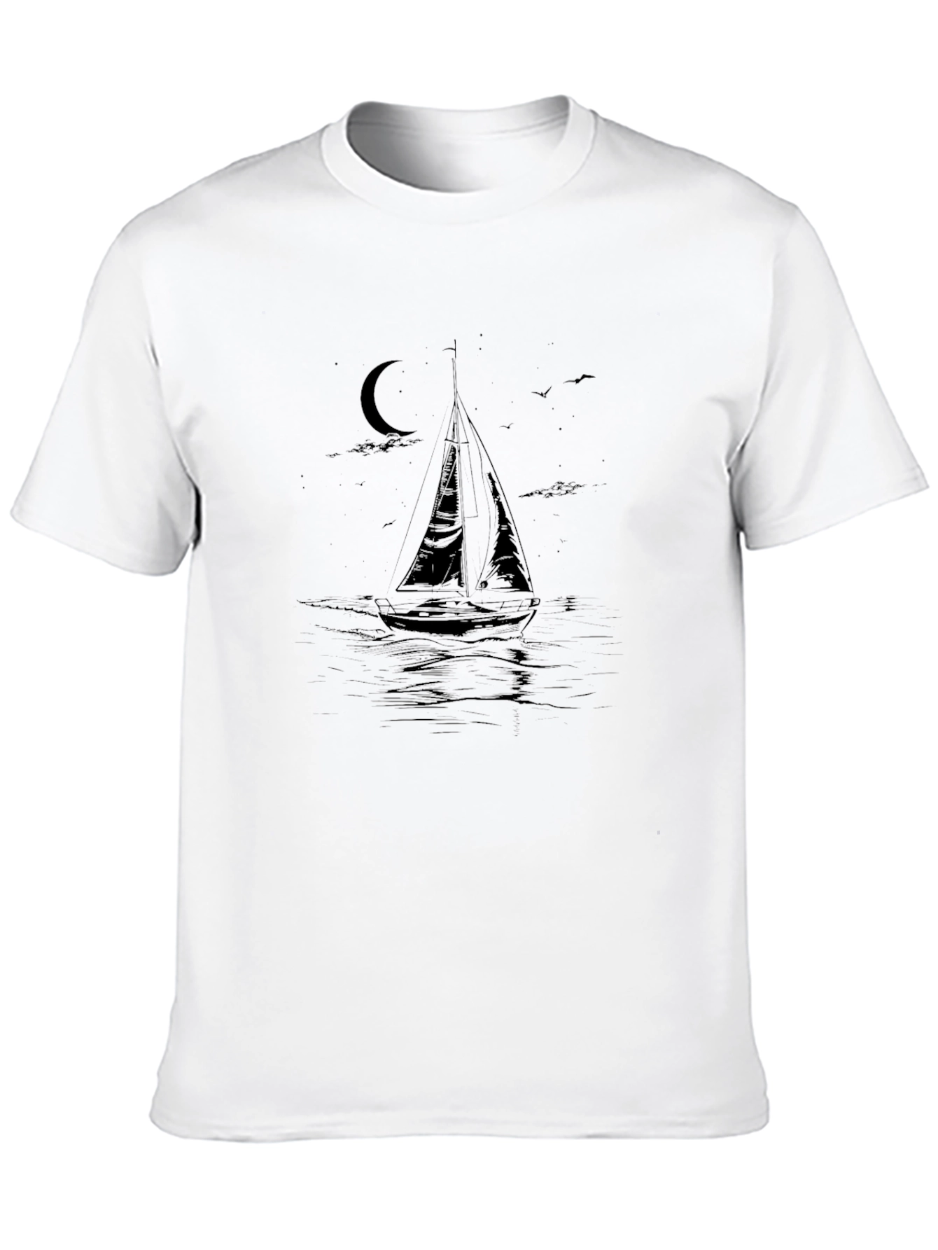 Sailboat Silhouette Graphic Tee - Relaxed Fit