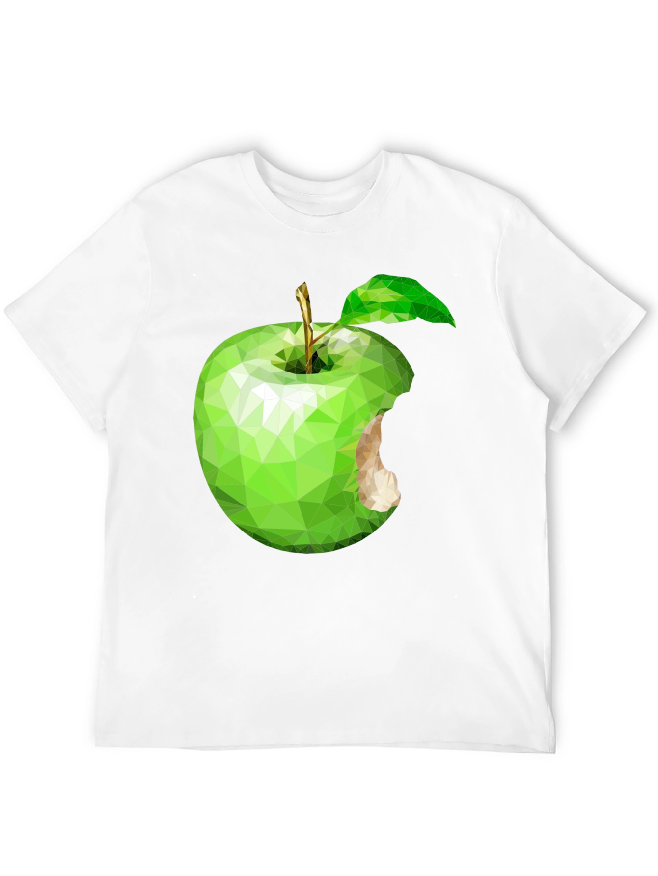 Geometric Green Apple Graphic Tee - Modern Style