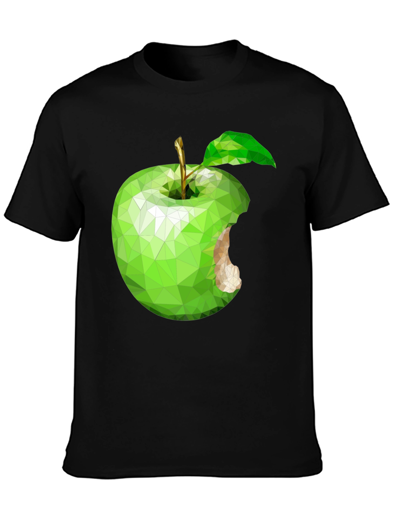 Geometric Green Apple Graphic Tee - Modern Style