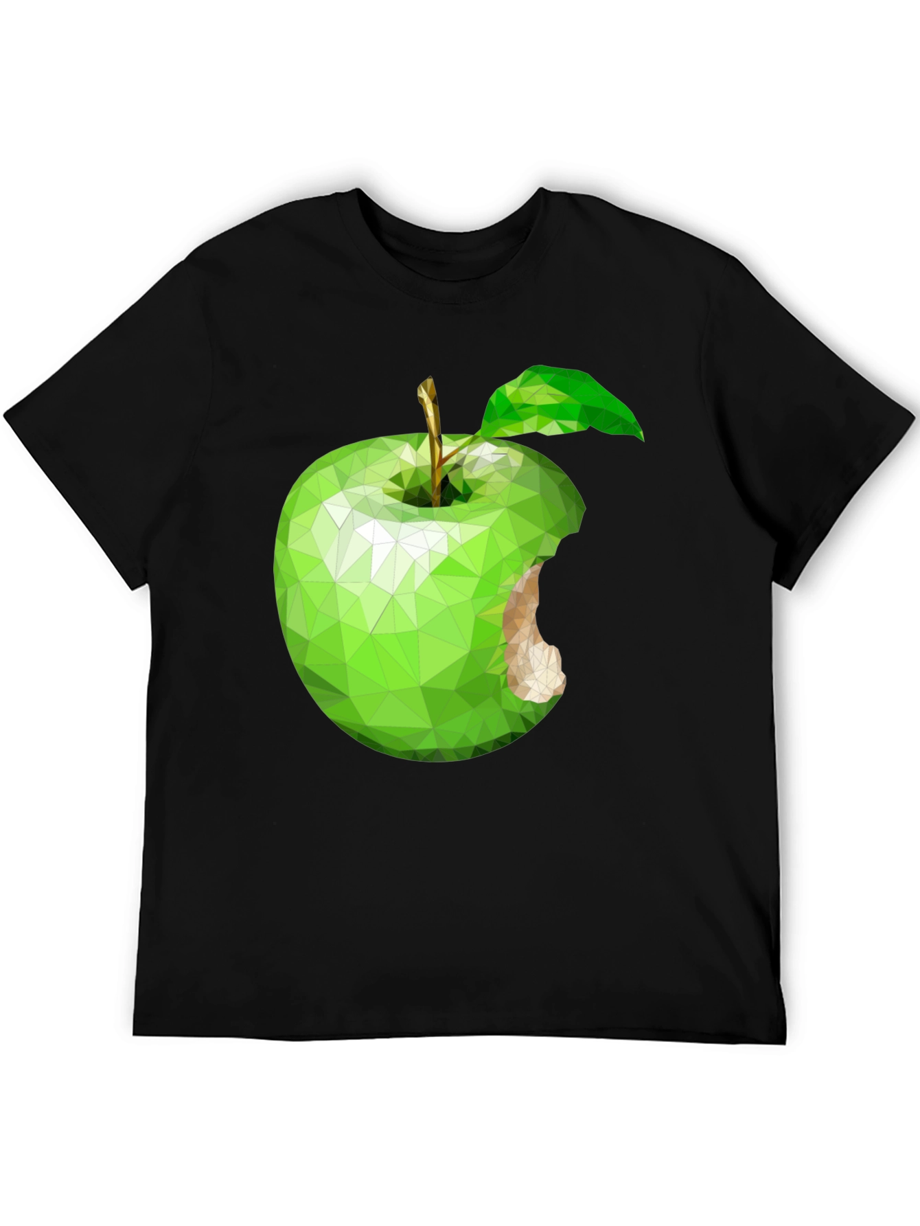 Geometric Green Apple Graphic Tee - Modern Style
