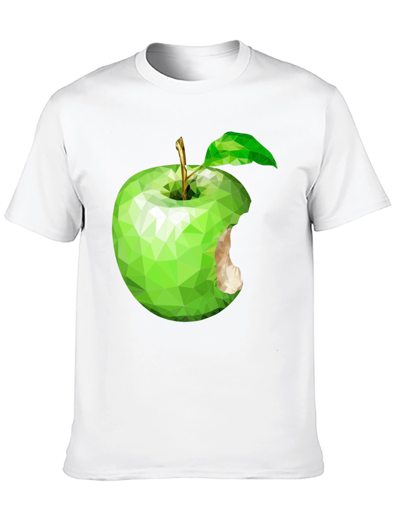 Geometric Green Apple Graphic Tee - Modern Style