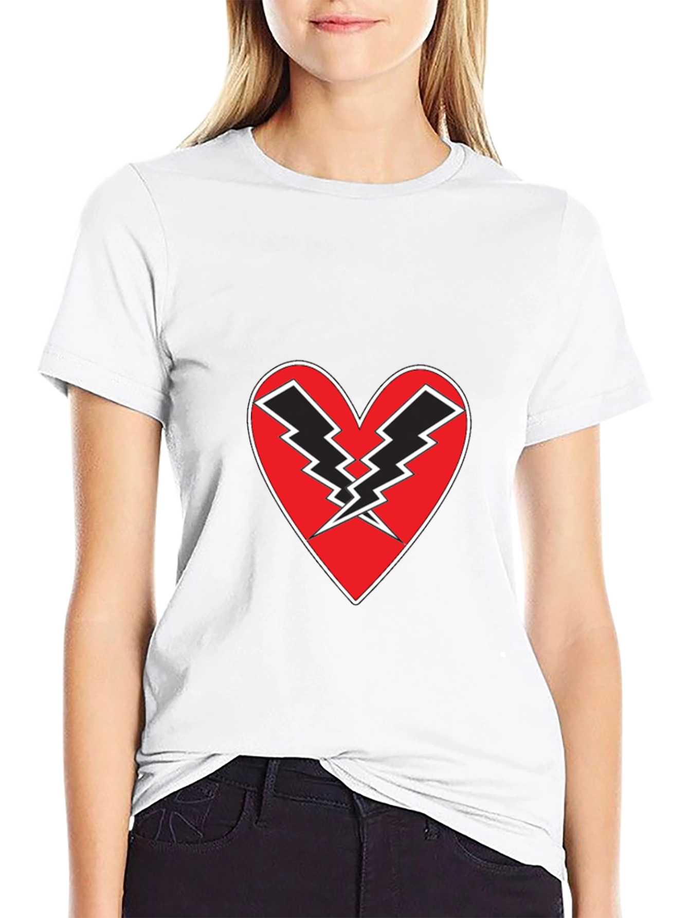 Heart Lightning Black Tee