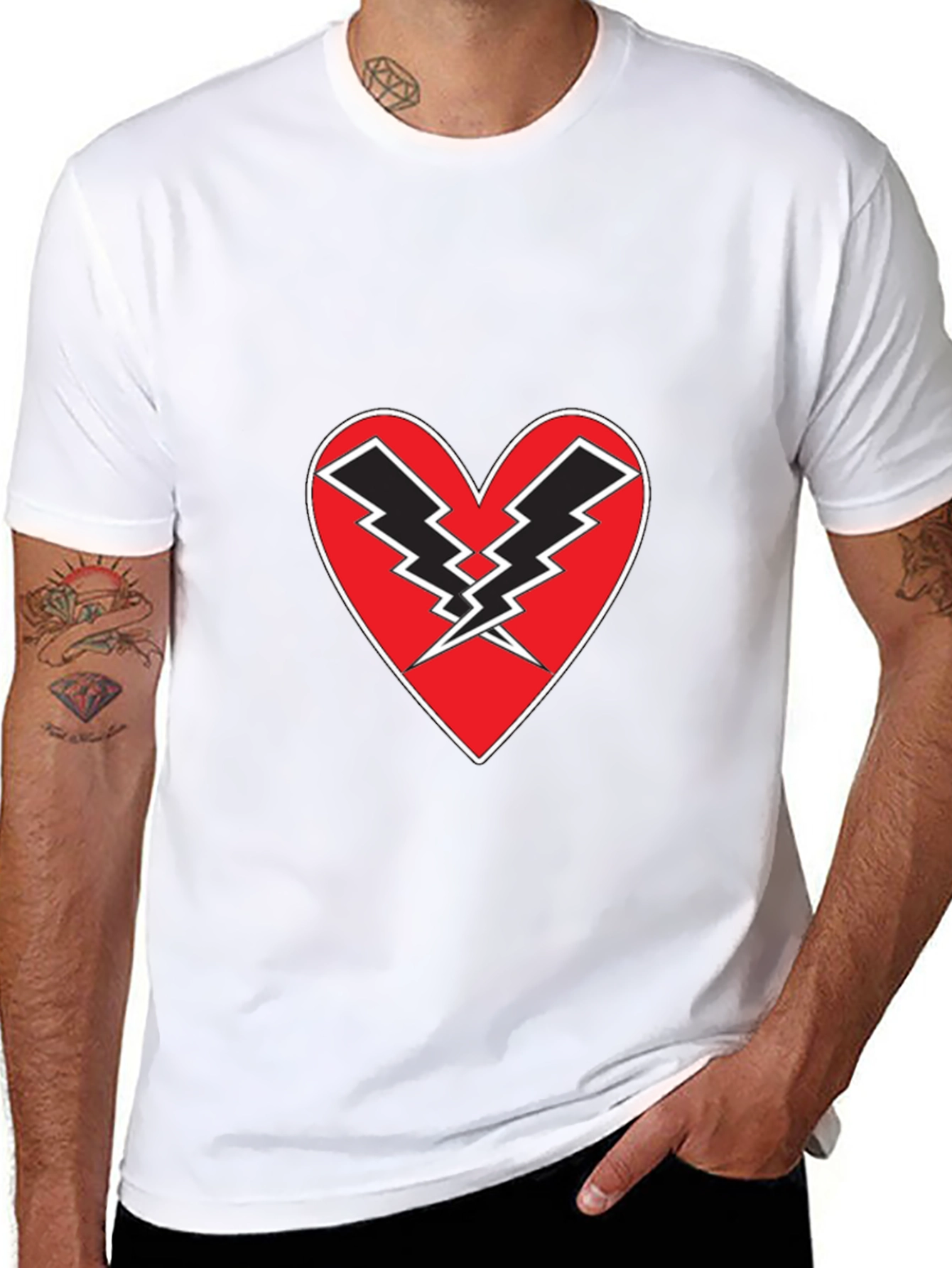 Heart Lightning Black Tee