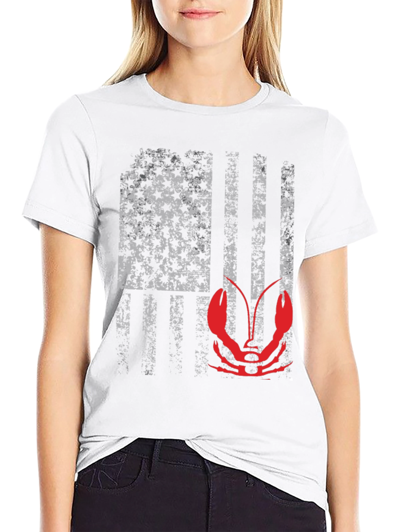 Crawfish American Flag Graphic Tee