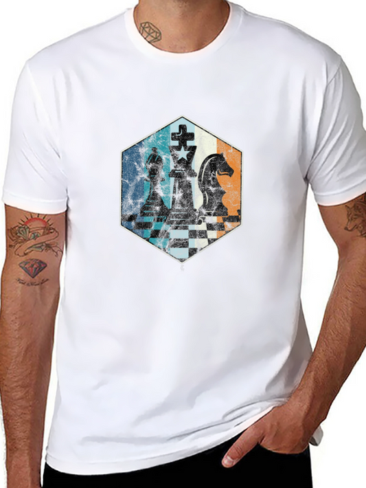 Chess Piece Graphic Tee - Vintage Style