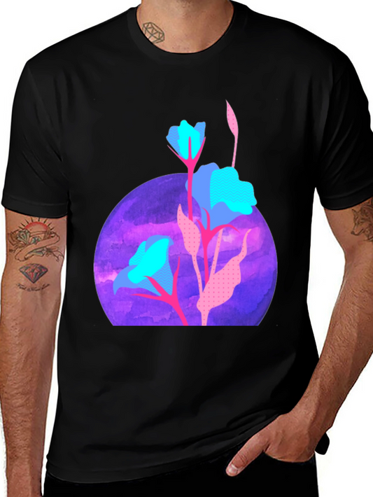 Abstract Floral T-Shirt - Artistic Design