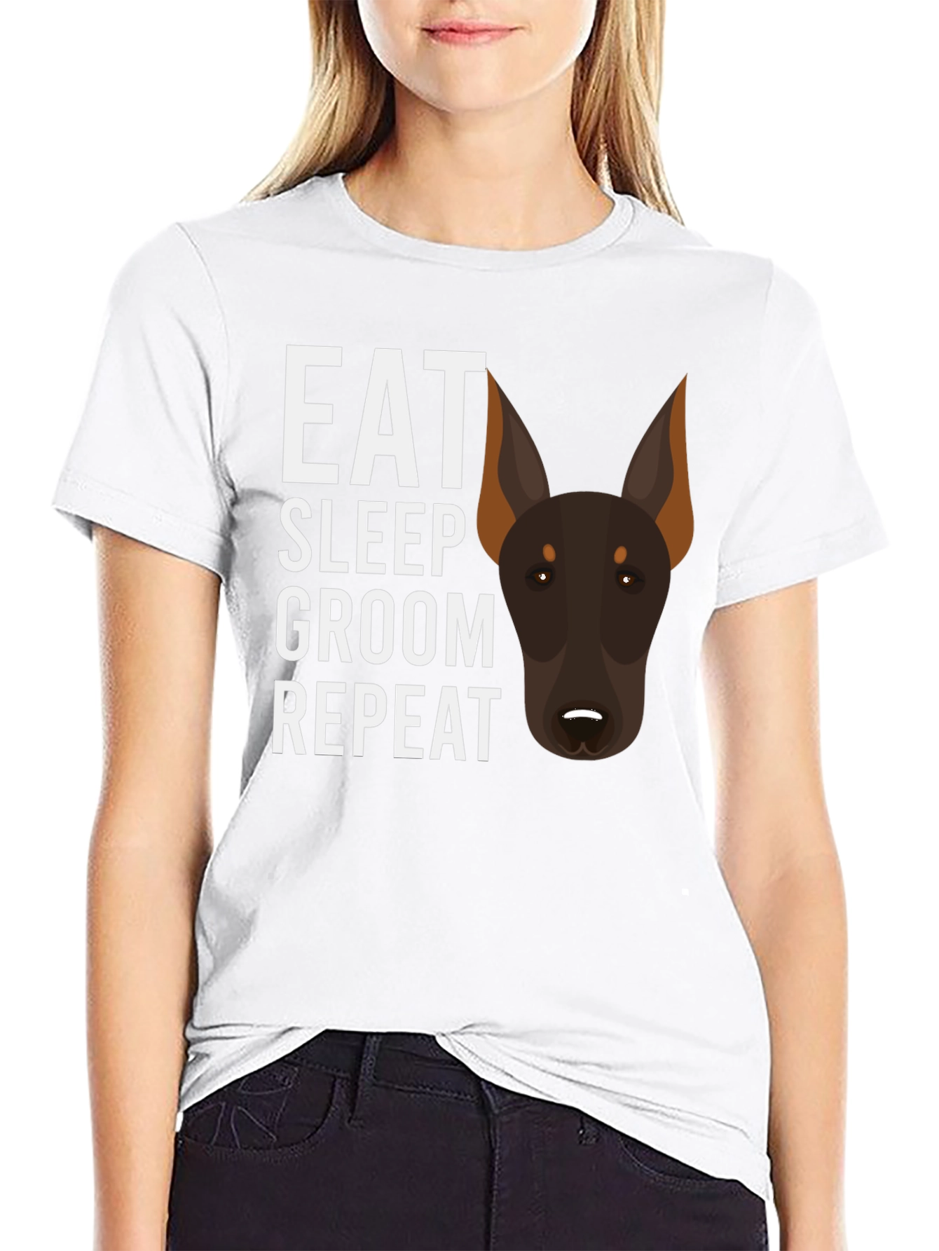 Eat Sleep Groom Repeat Doberman T-Shirt