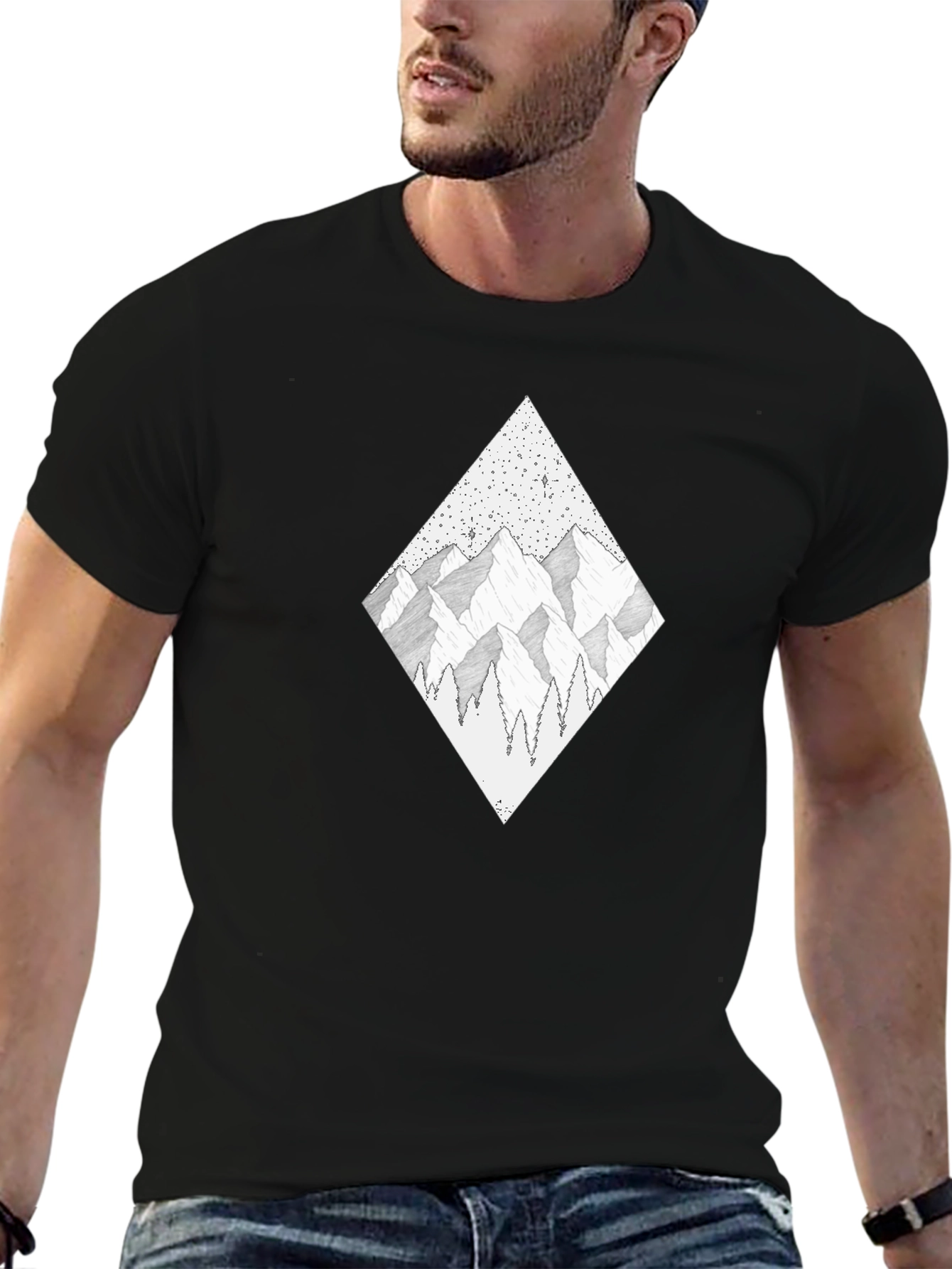 Mountainscape Diamond Graphic Tee