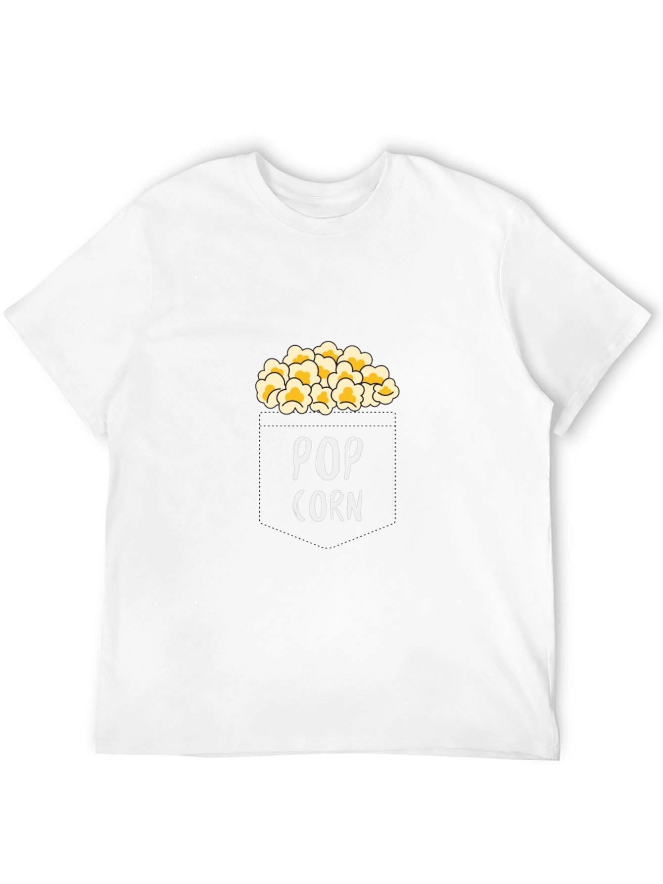 Popcorn Graphic Print Black Cotton T-Shirt