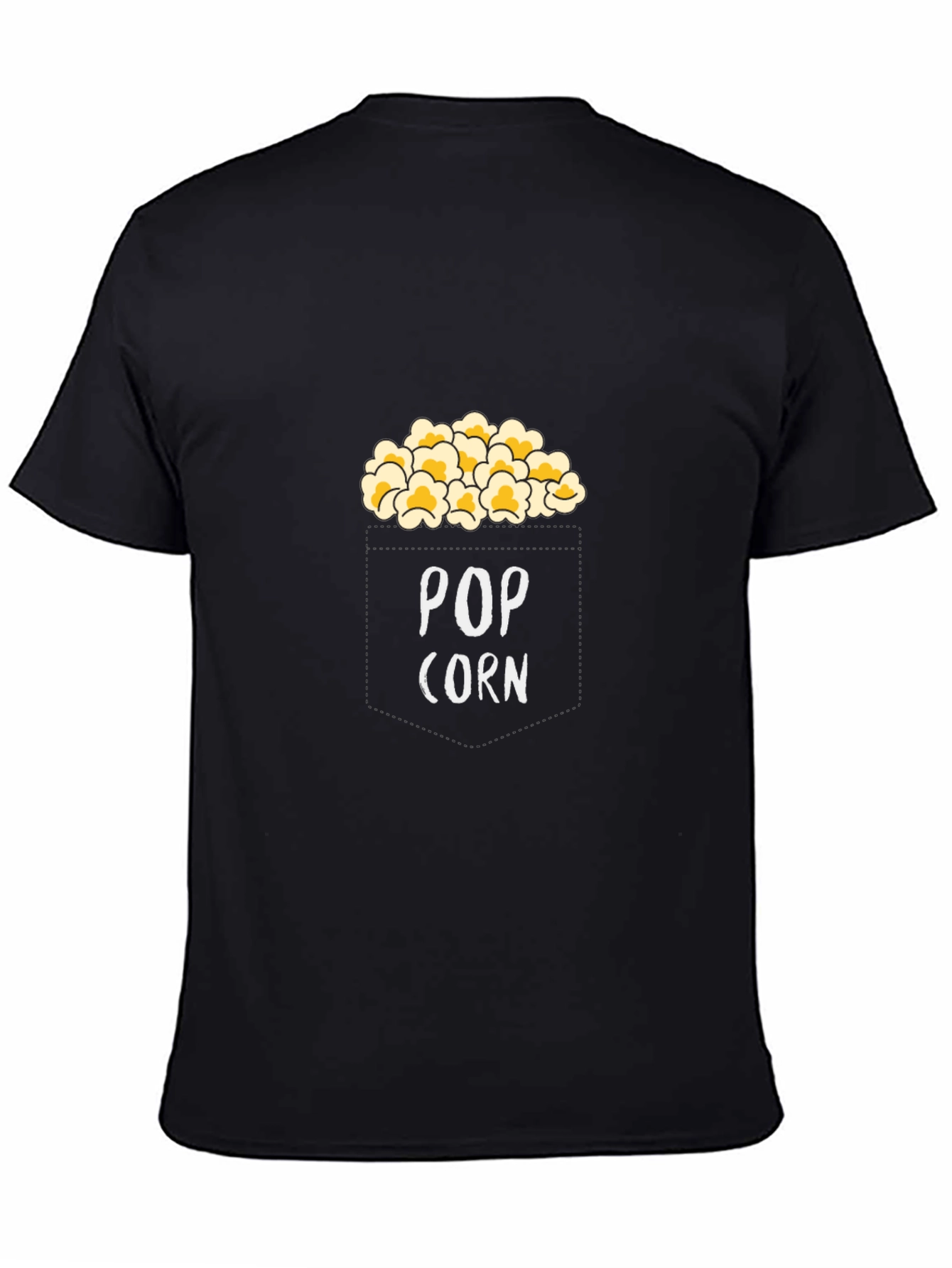 Popcorn Graphic Print Black Cotton T-Shirt