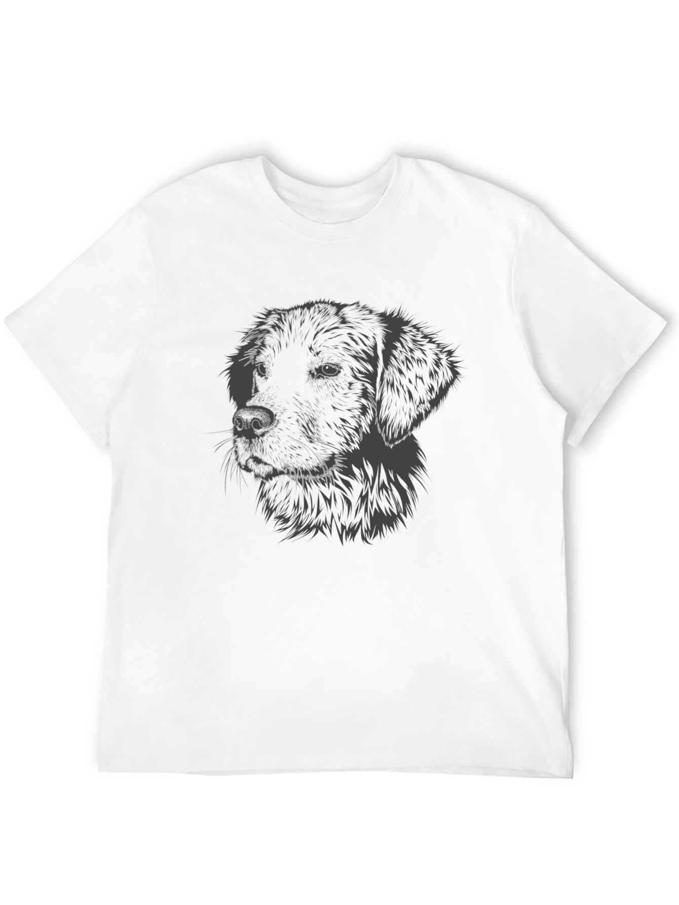 Dog Portrait Graphic T-Shirt - Black