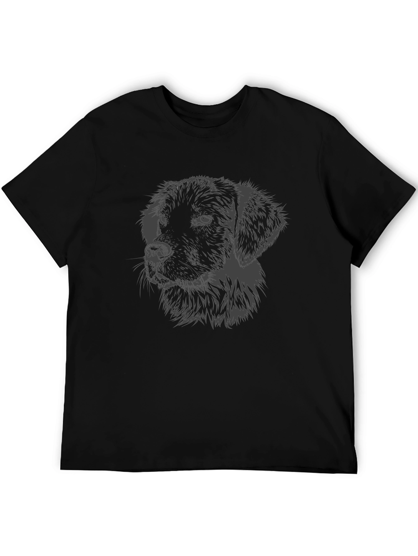 Dog Portrait Graphic T-Shirt - Black