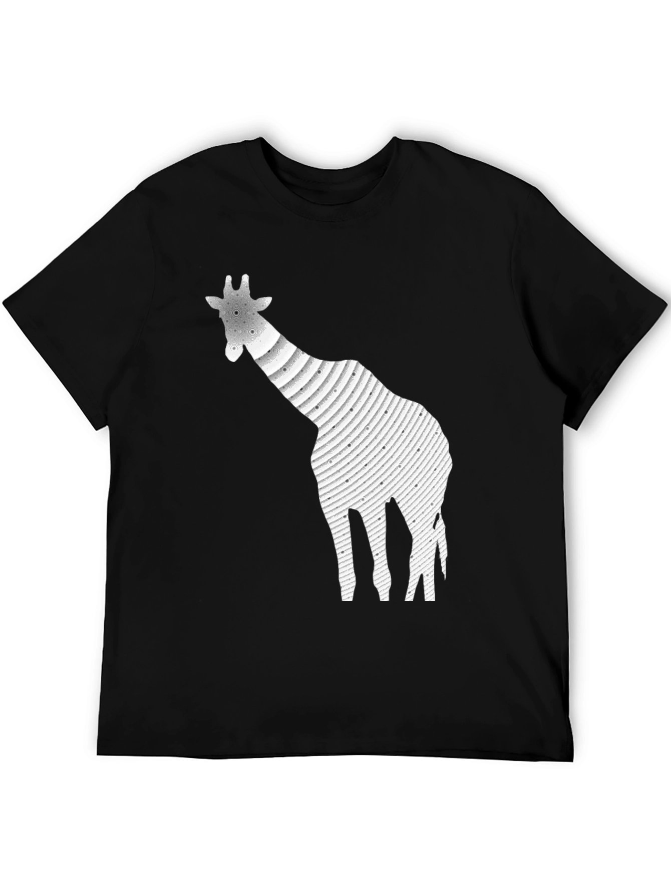 Giraffe Graphic Print Black T-Shirt