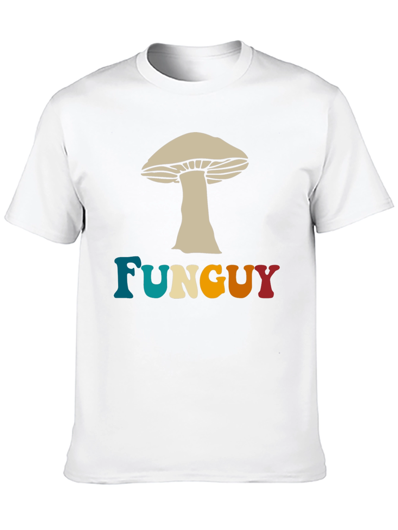 Fun Guy Mushroom Graphic Tee - Black Cotton T-Shirt