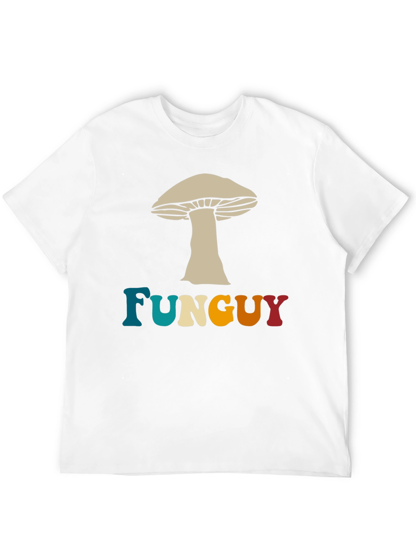 Fun Guy Mushroom Graphic Tee - Black Cotton T-Shirt