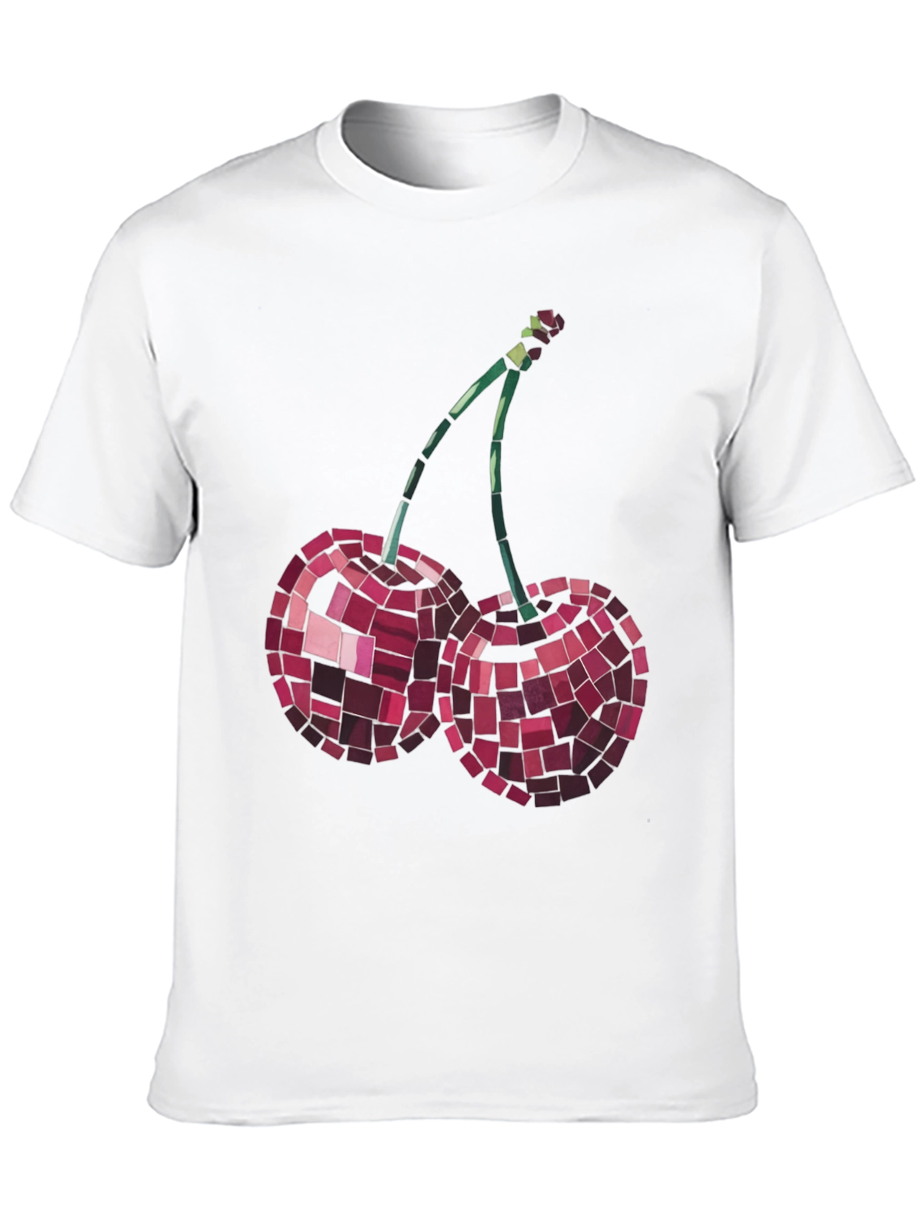 Cherry Mosaic Tee - Stylish Graphic Print T-Shirt