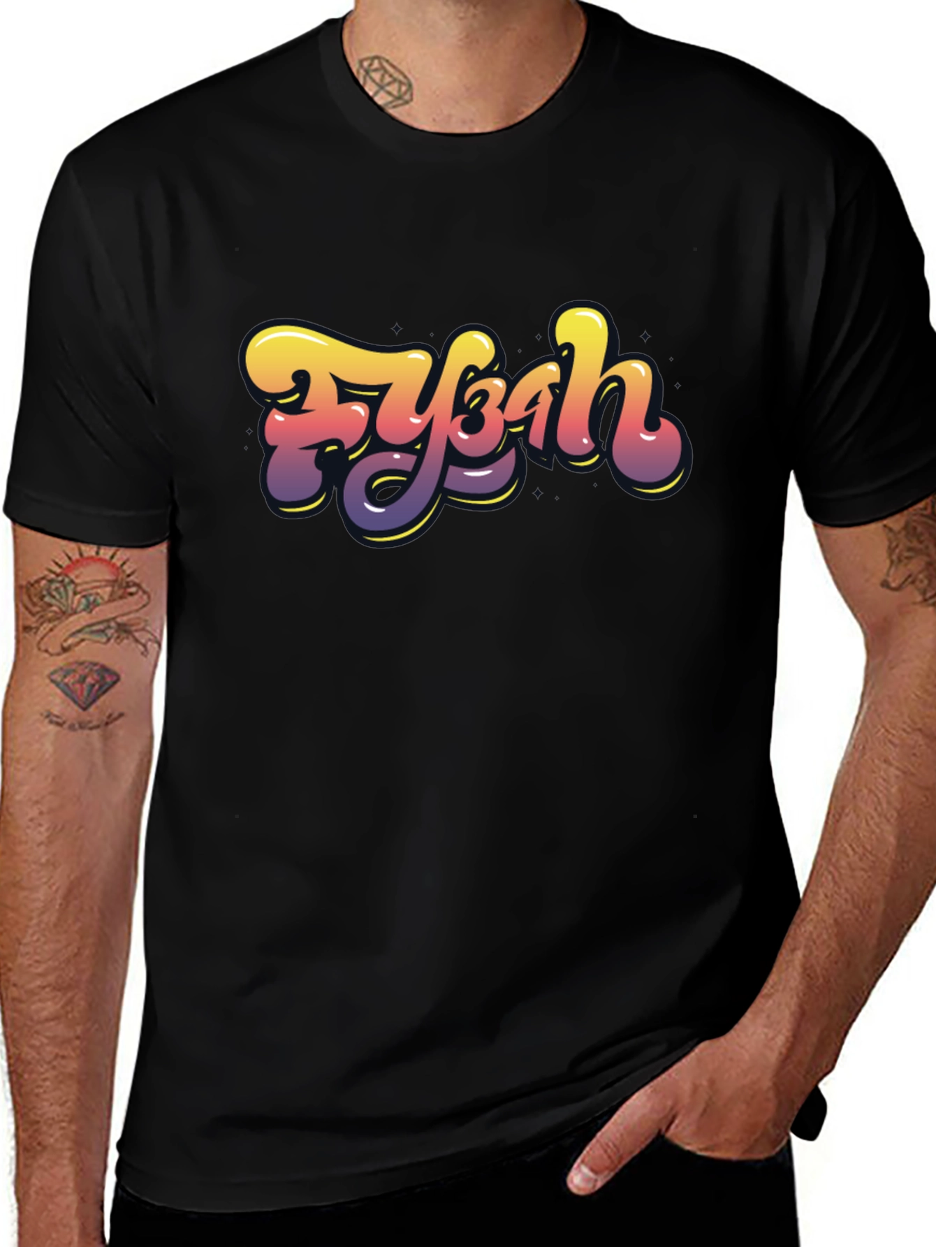 Fybah Gradient Graphic T-Shirt