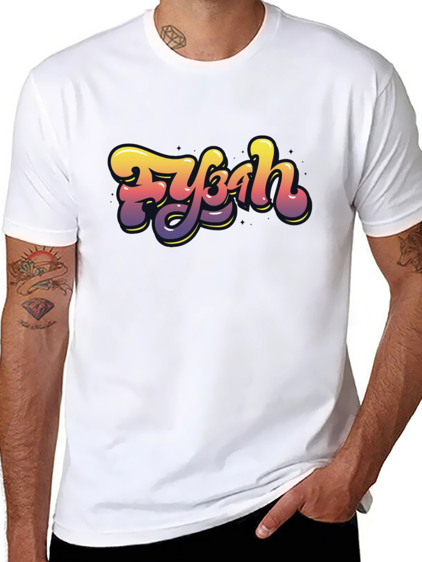 Fybah Gradient Graphic T-Shirt