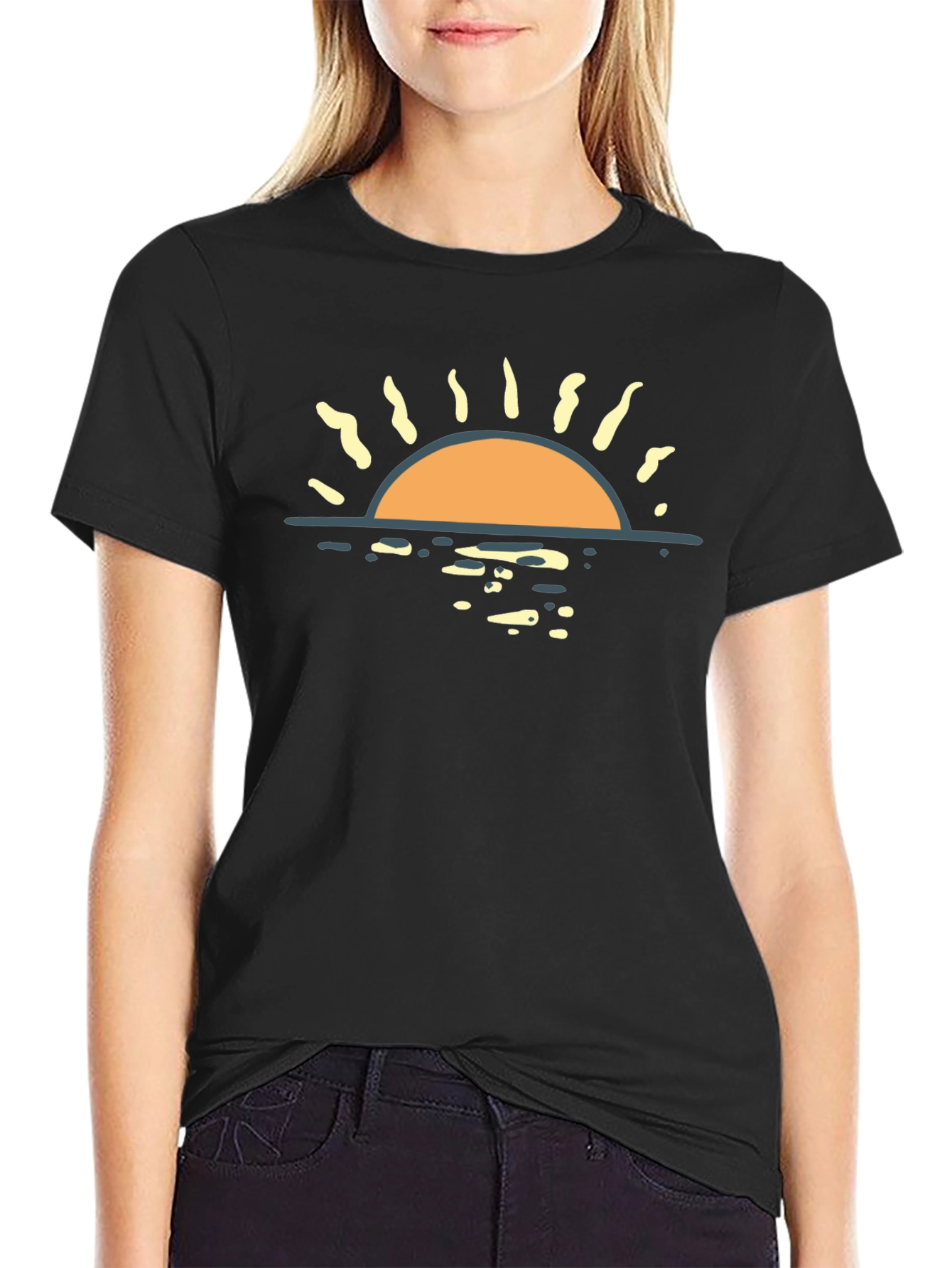 Sunset Graphic Black T-Shirt