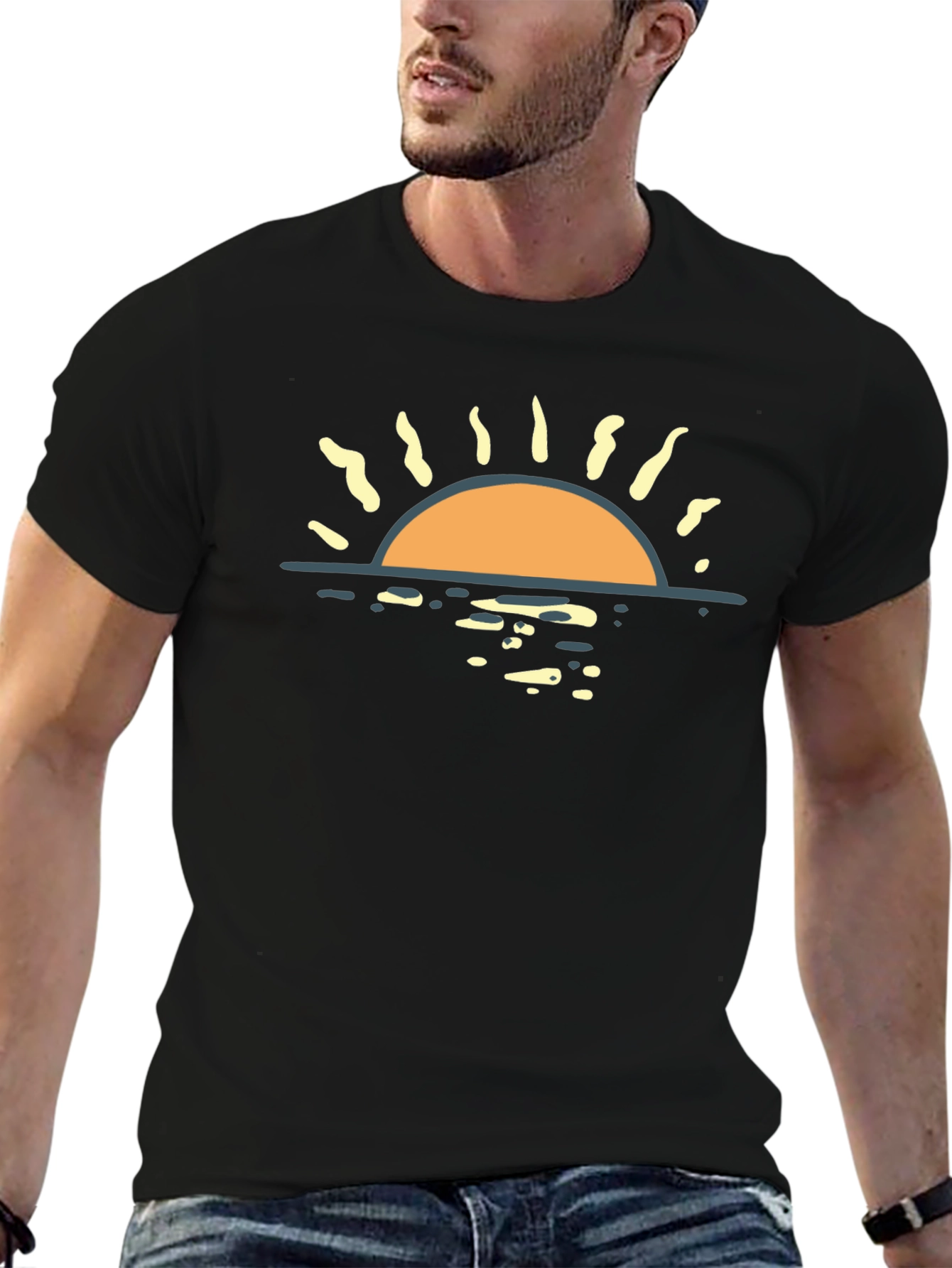Sunset Graphic Black T-Shirt