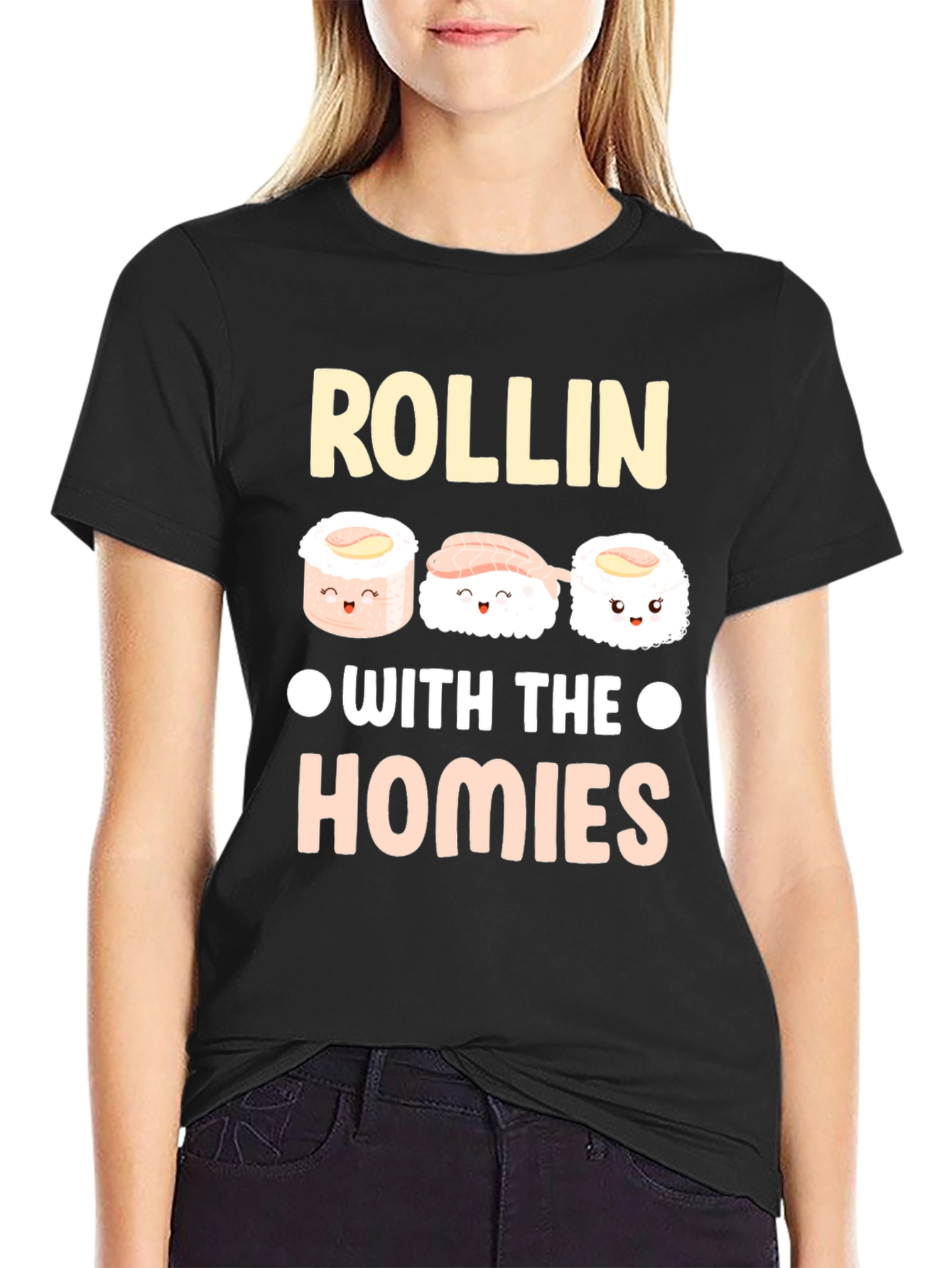 Rollin with the Homies Sushi Graphic T-Shirt