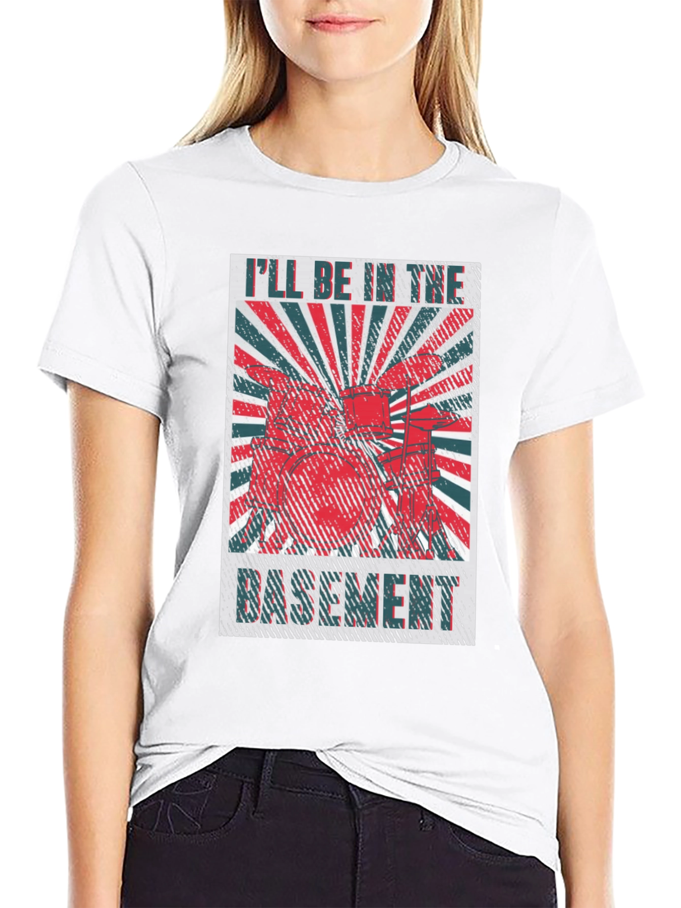 Ill Be in the Basement Drum Set T-Shirt