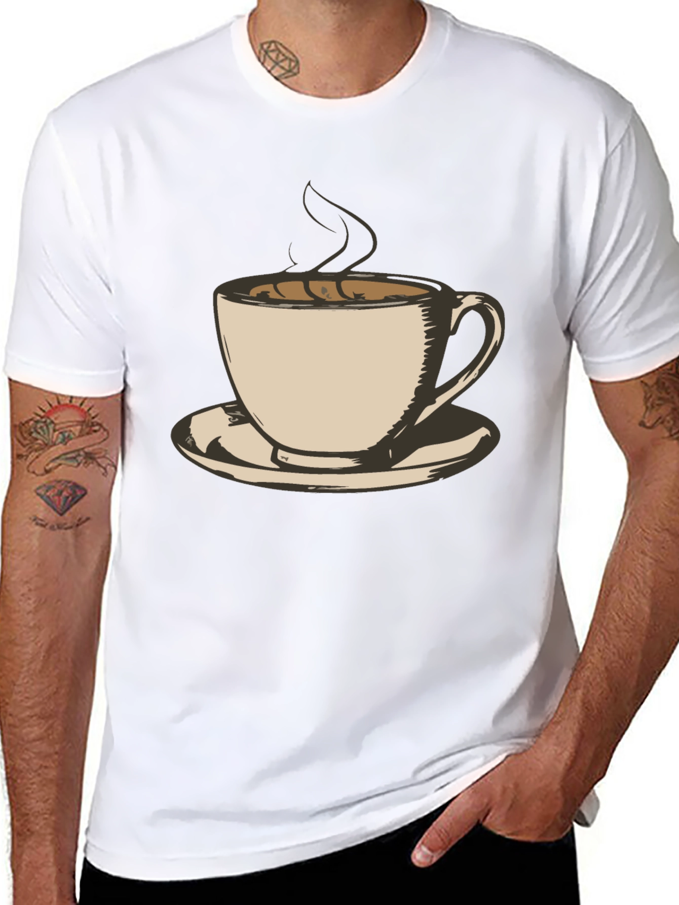 Coffee Cup Graphic Tee - Black Unisex T-Shirt