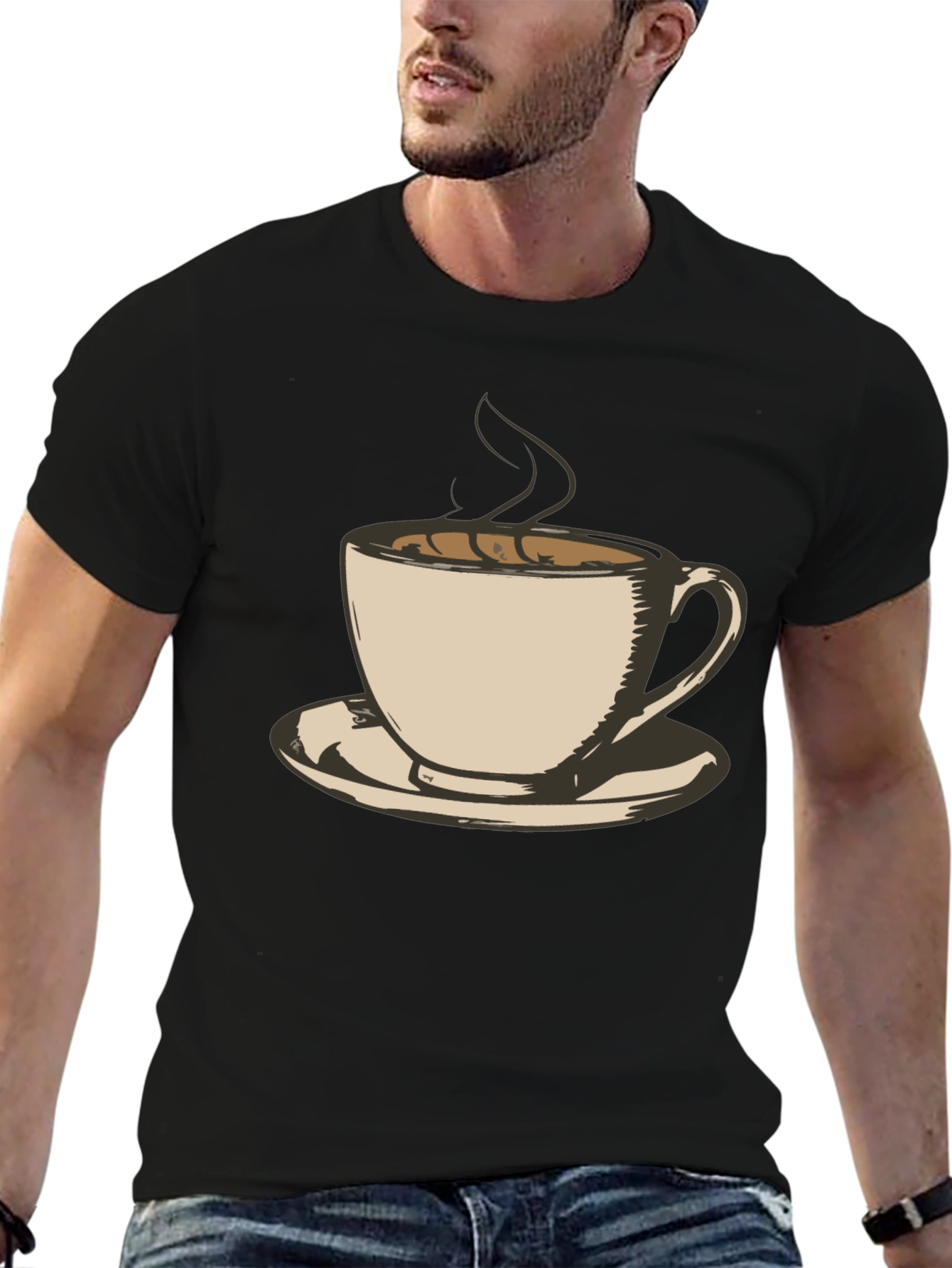 Coffee Cup Graphic Tee - Black Unisex T-Shirt