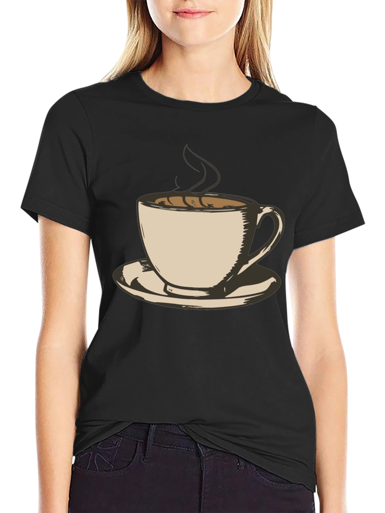 Coffee Cup Graphic Tee - Black Unisex T-Shirt