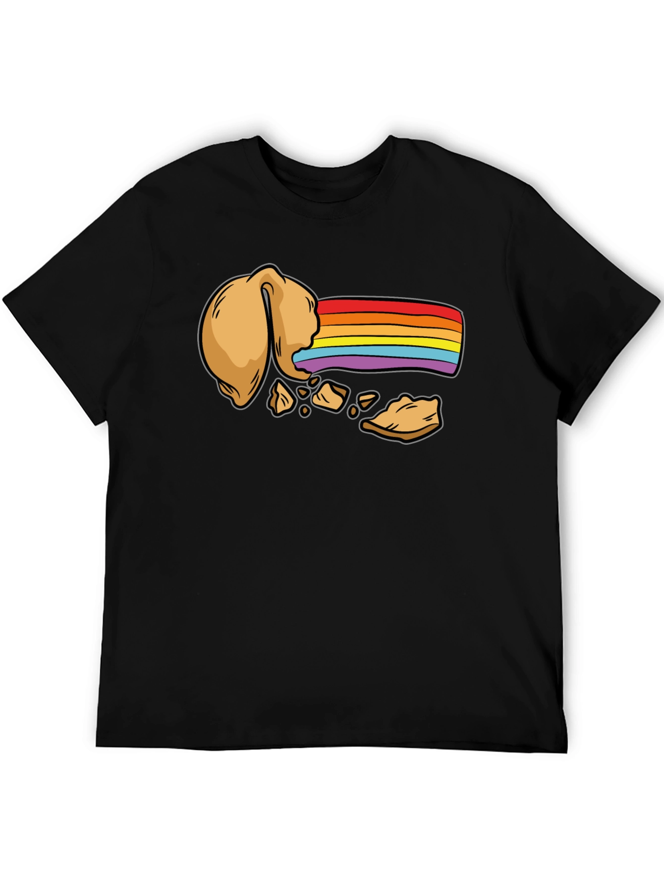 Rainbow Fortune Cookie T-Shirt - Unisex Black Tee