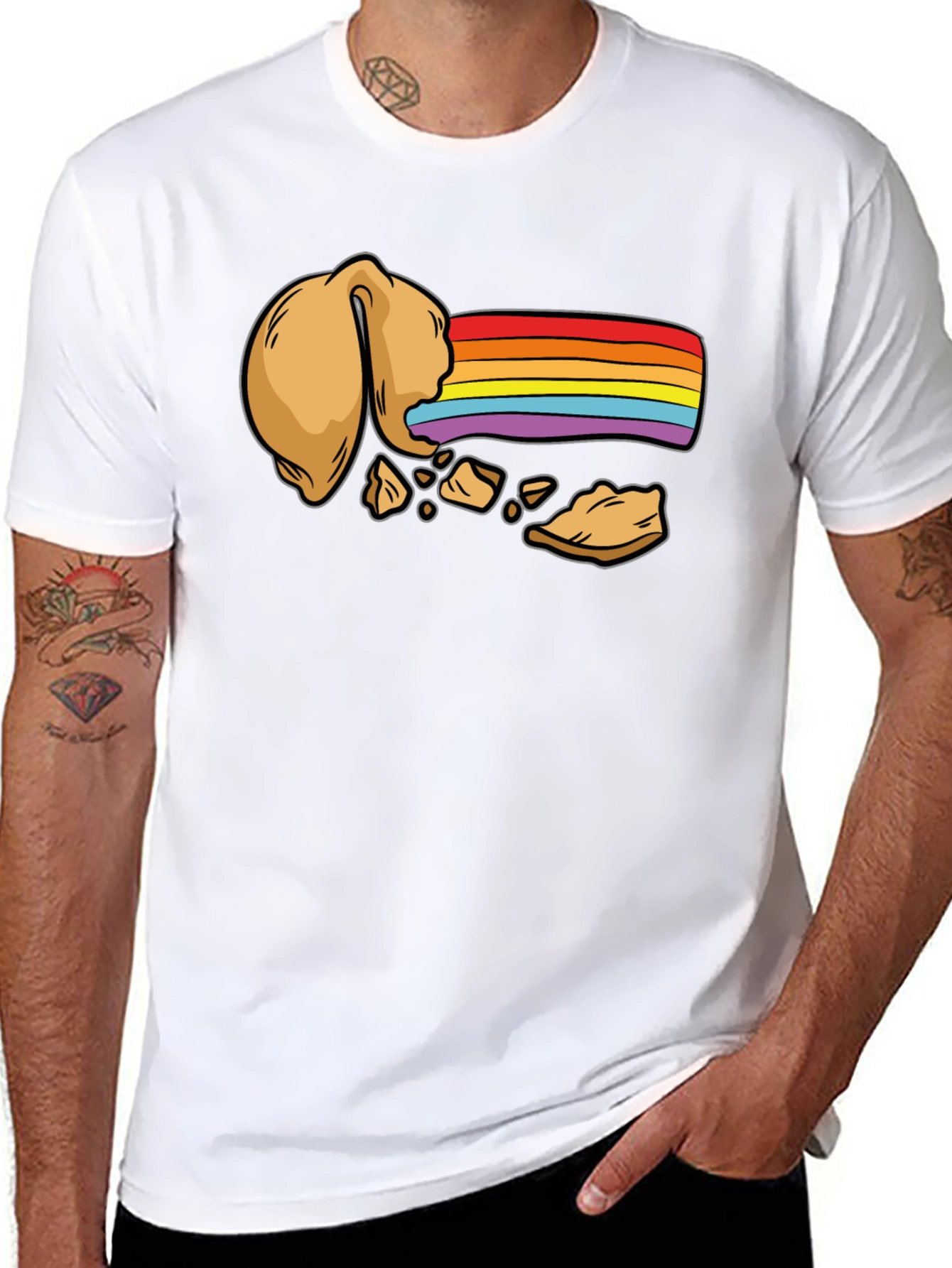 Rainbow Fortune Cookie T-Shirt - Unisex Black Tee