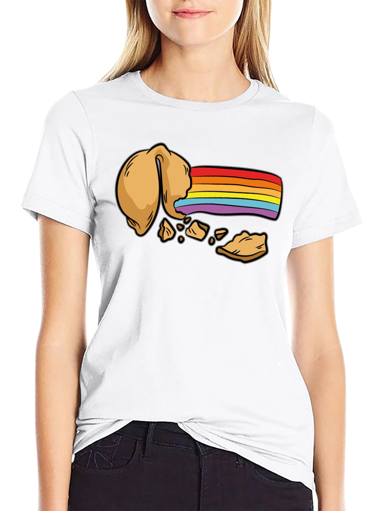 Rainbow Fortune Cookie T-Shirt - Unisex Black Tee