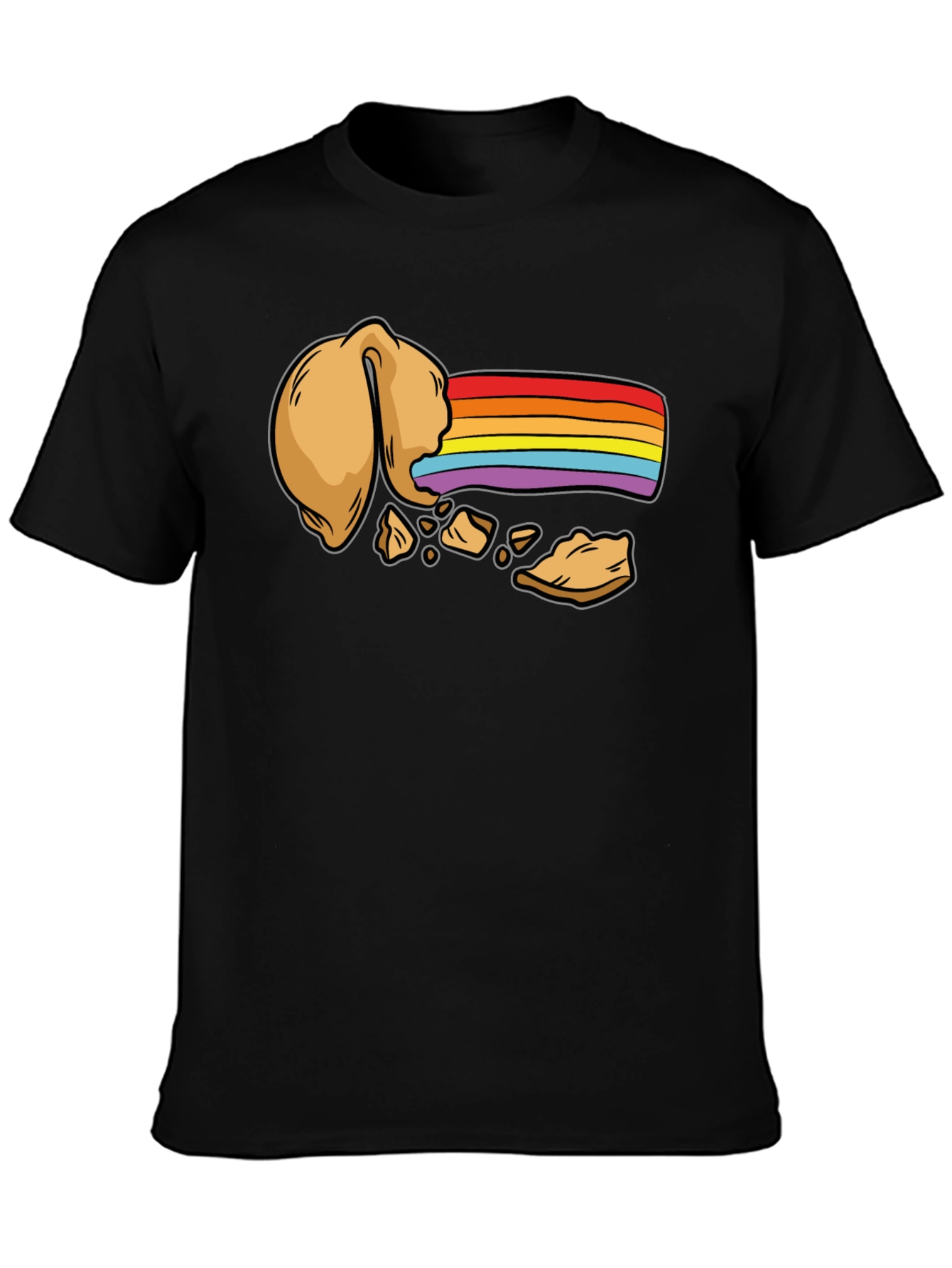 Rainbow Fortune Cookie T-Shirt - Unisex Black Tee
