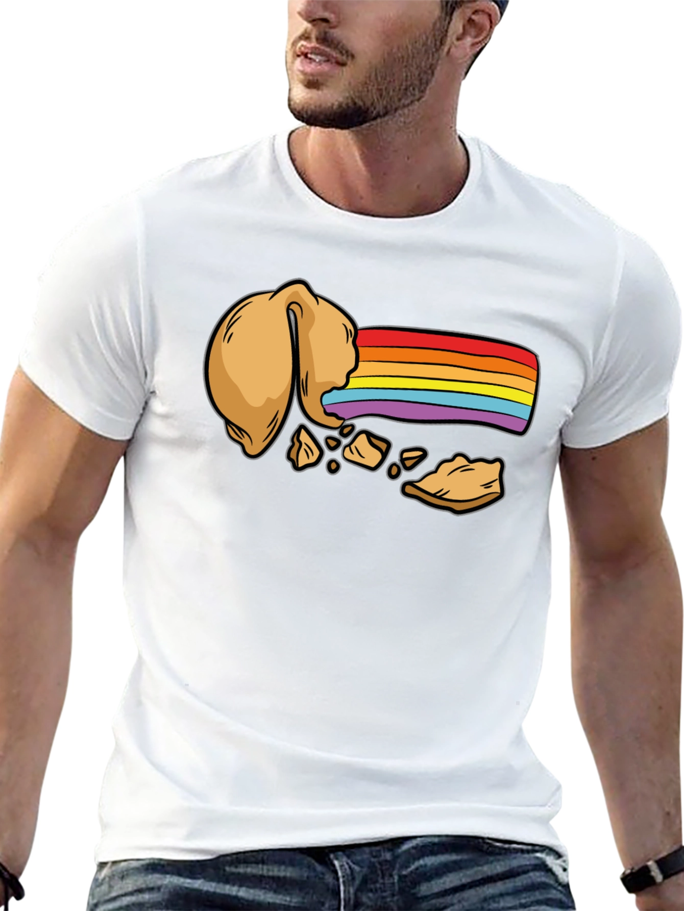 Rainbow Fortune Cookie T-Shirt - Unisex Black Tee