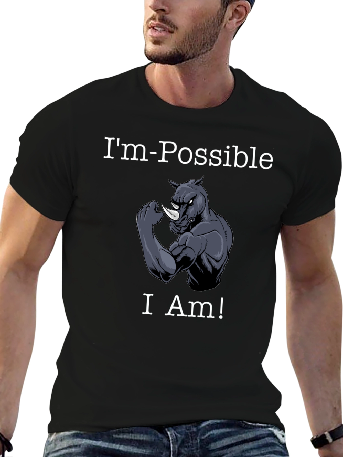 Im-Possible Rhino Mens Black T-Shirt