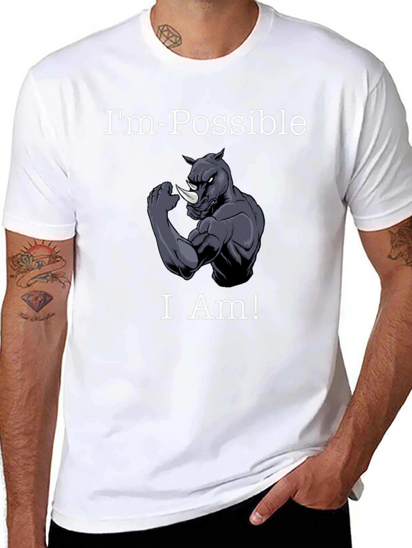 Im-Possible Rhino Mens Black T-Shirt