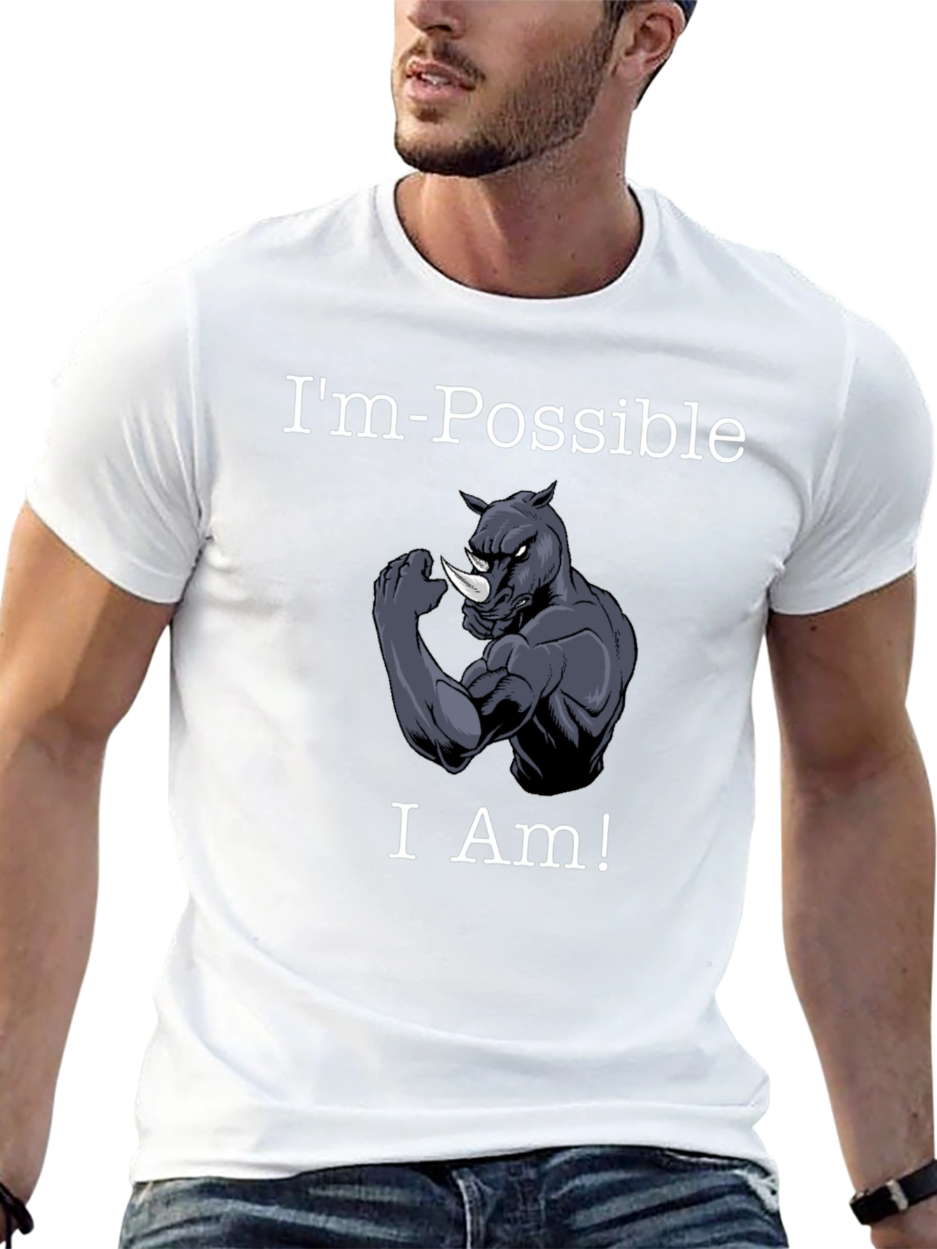 Im-Possible Rhino Mens Black T-Shirt