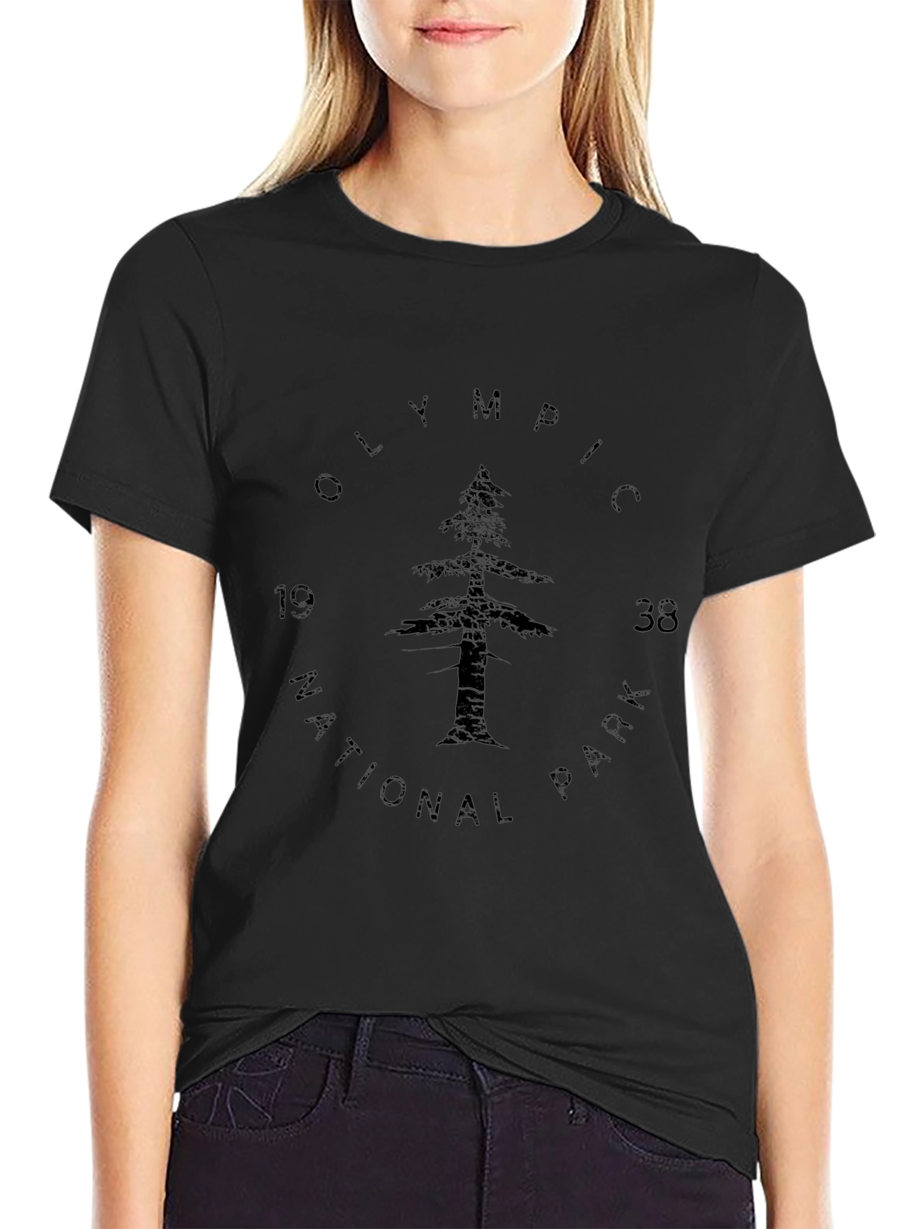 Olympic National Park 1938 Black T-Shirt