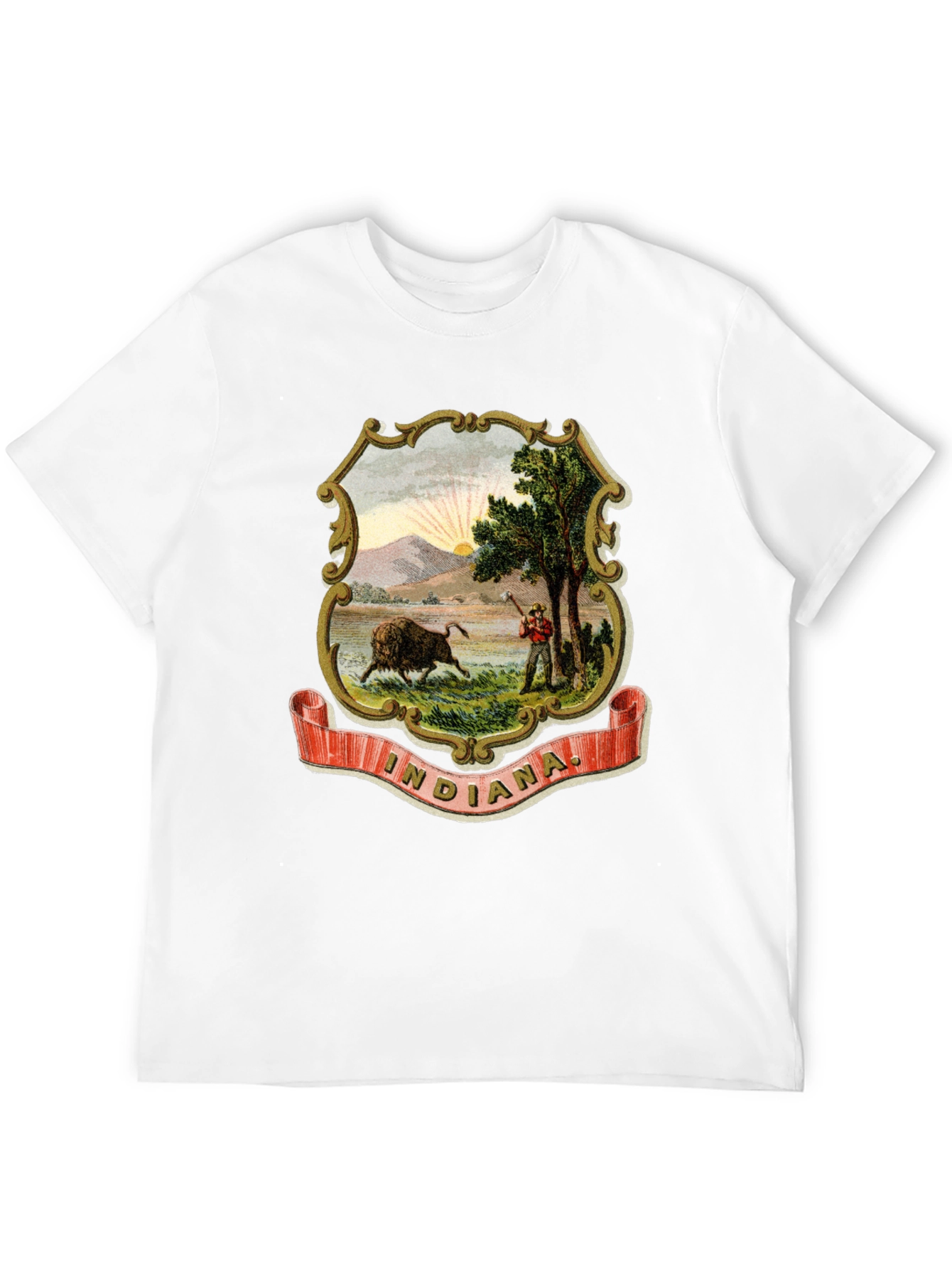 Indiana State Seal Black T-Shirt