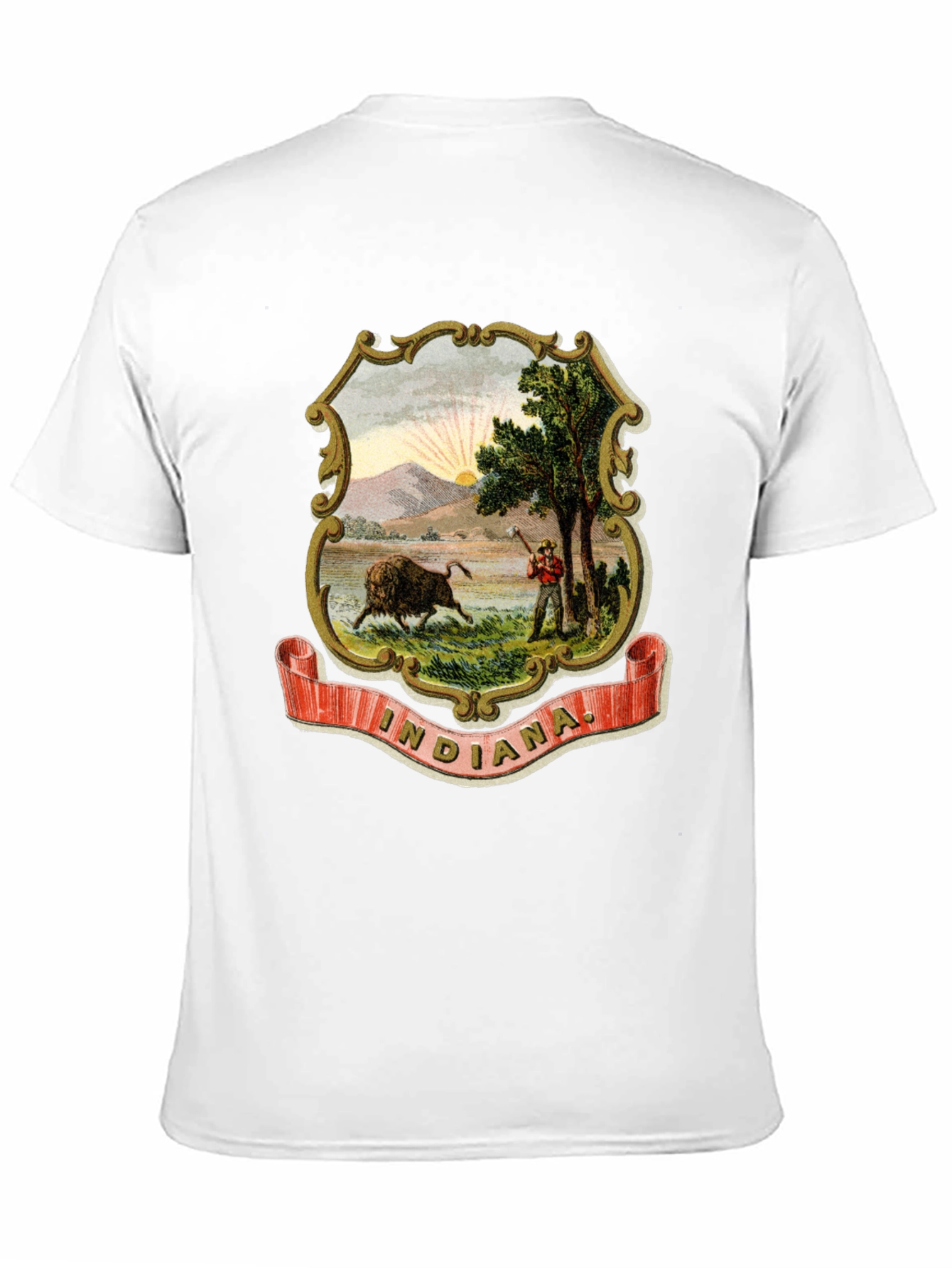 Indiana State Seal Black T-Shirt