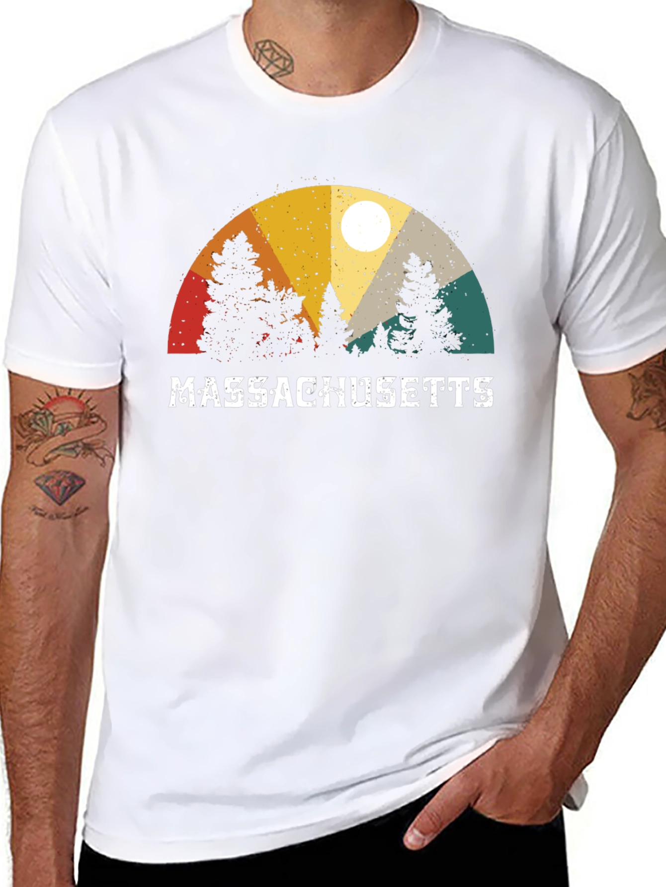 Massachusetts Retro Graphic T-Shirt