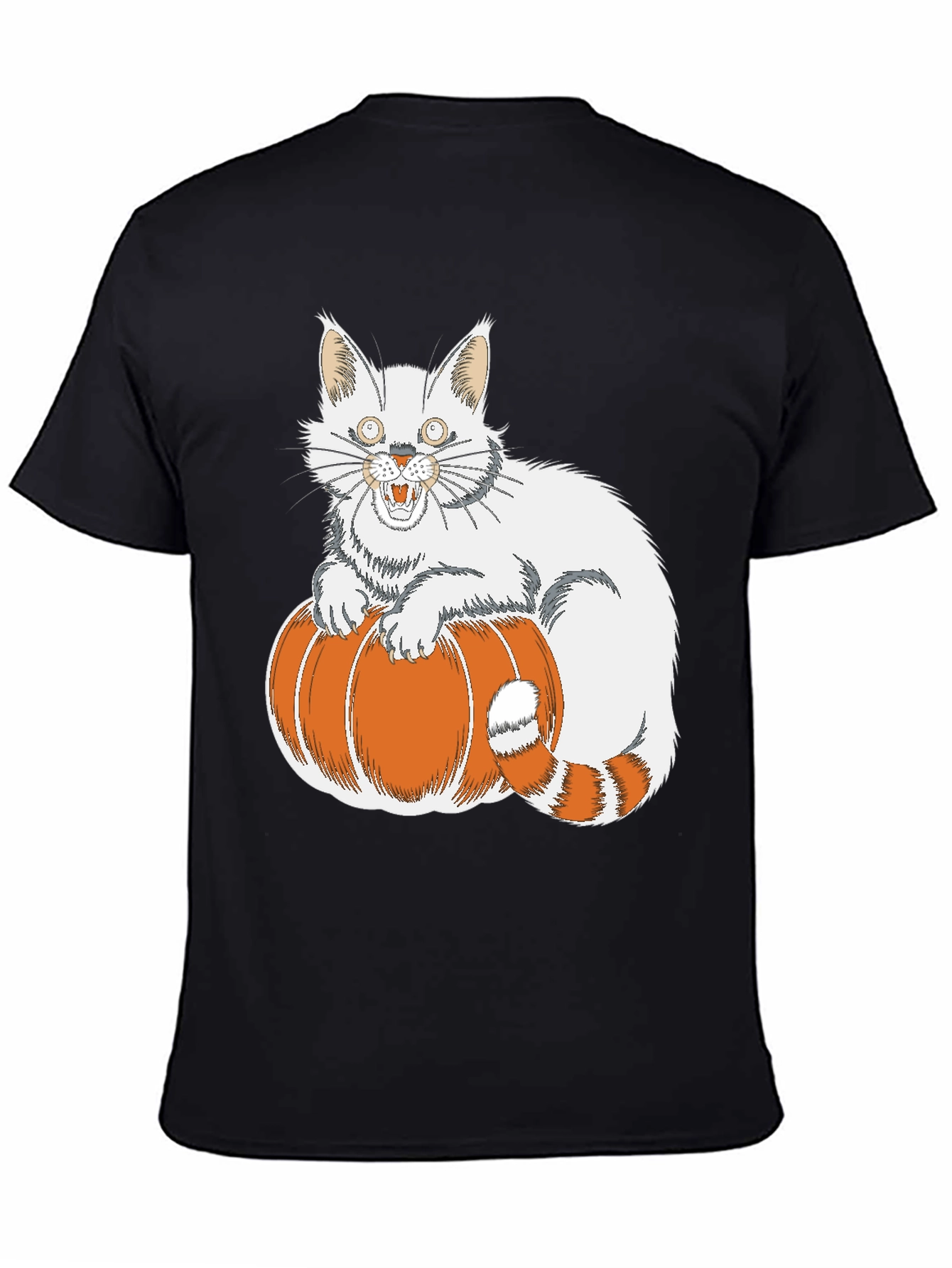 Halloween Cat on Pumpkin T-Shirt