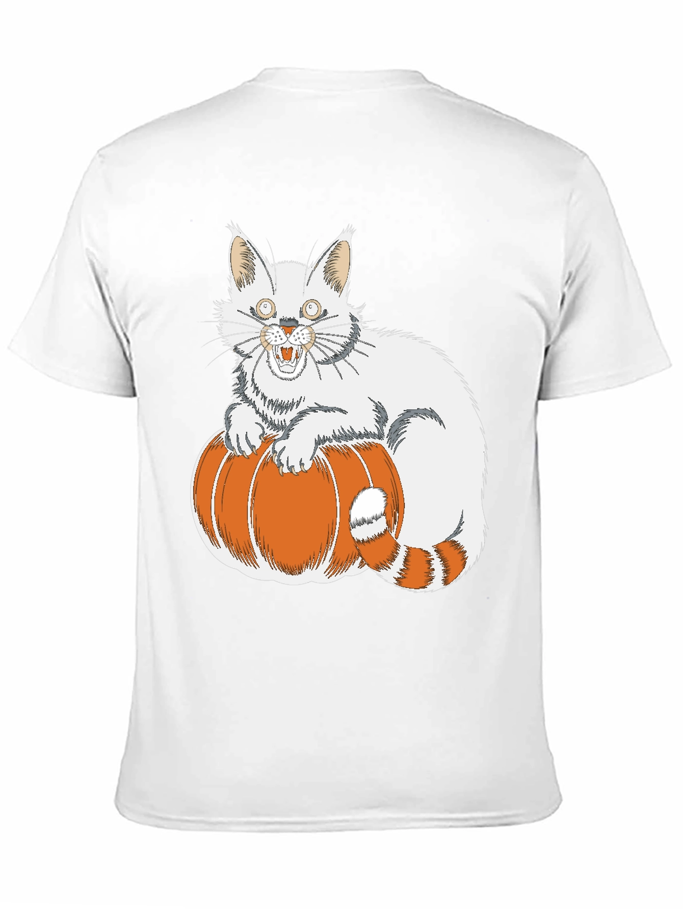Halloween Cat on Pumpkin T-Shirt