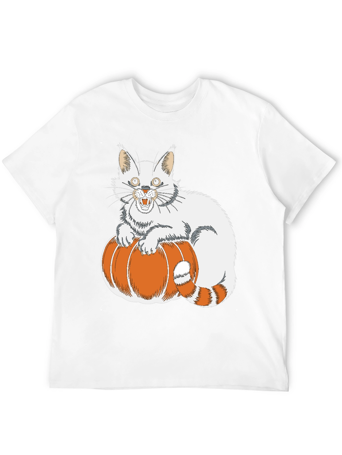 Halloween Cat on Pumpkin T-Shirt
