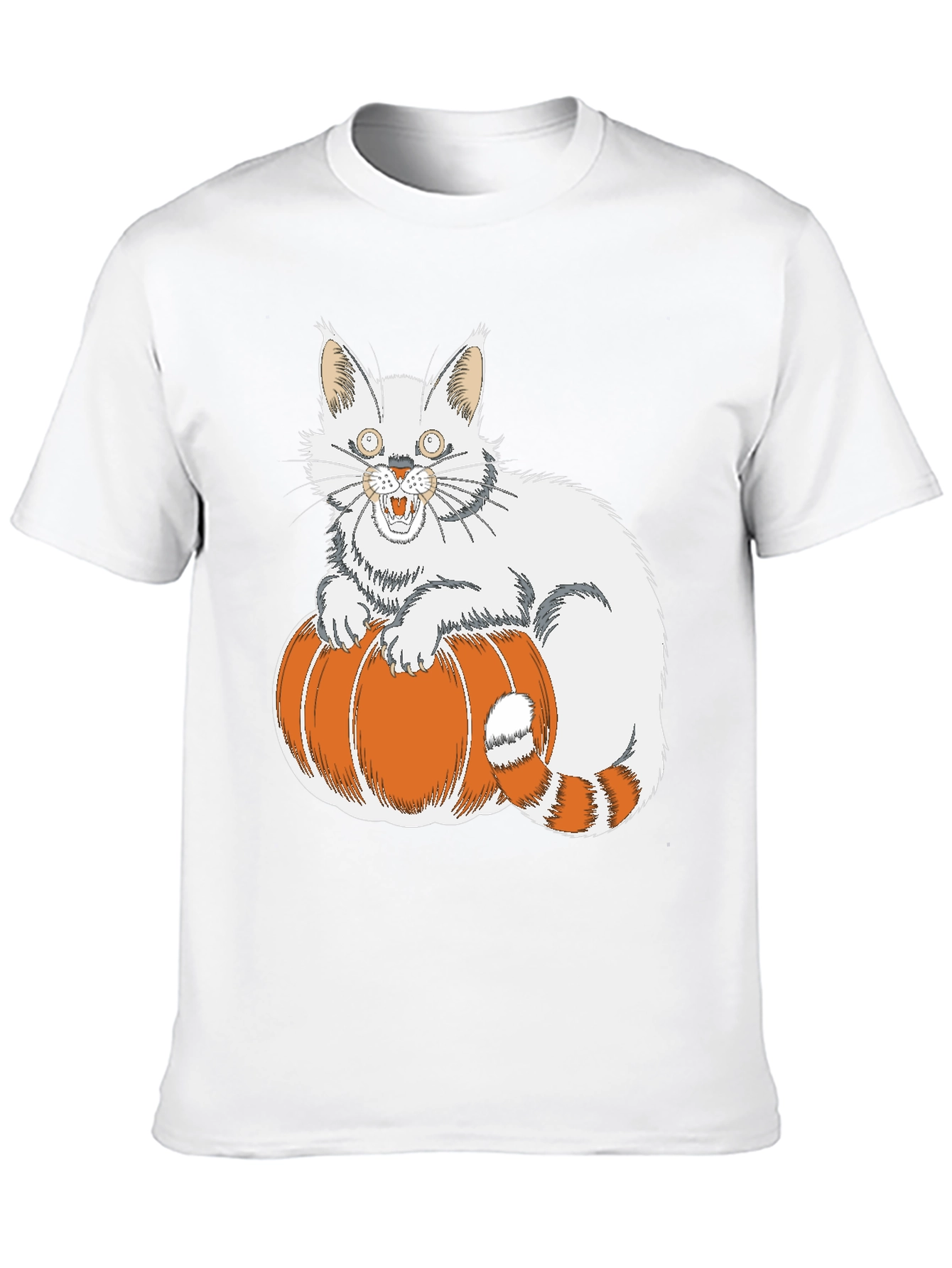 Halloween Cat on Pumpkin T-Shirt