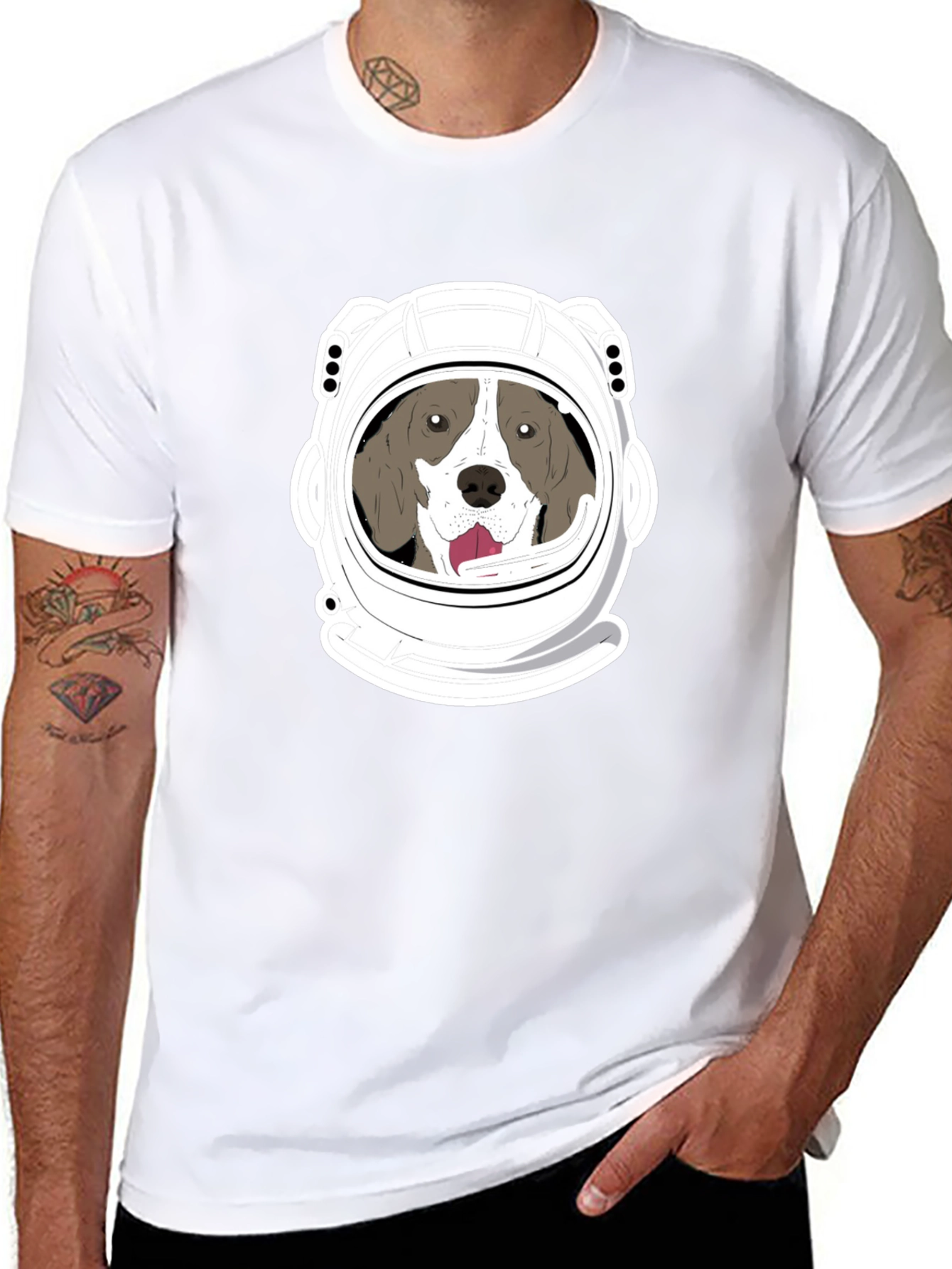Dog Astronaut Graphic T-Shirt