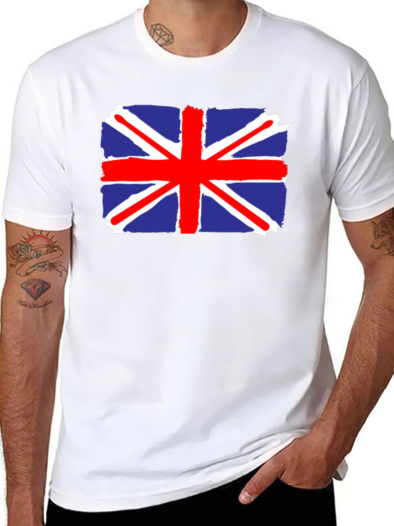 Union Jack Flag T-Shirt - Mens Black Tee